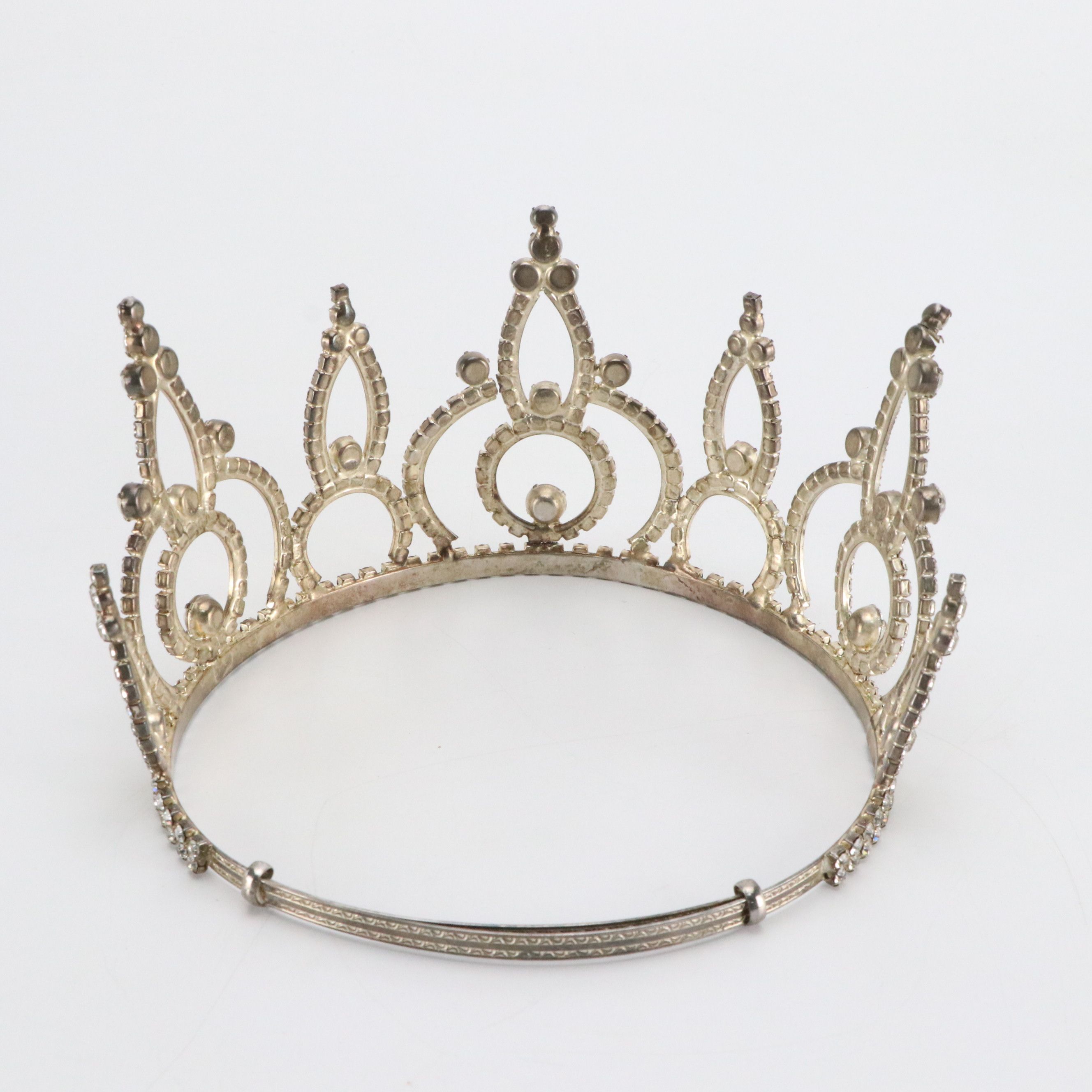 Rhinestone Tiara with Faux Leather Travel Case