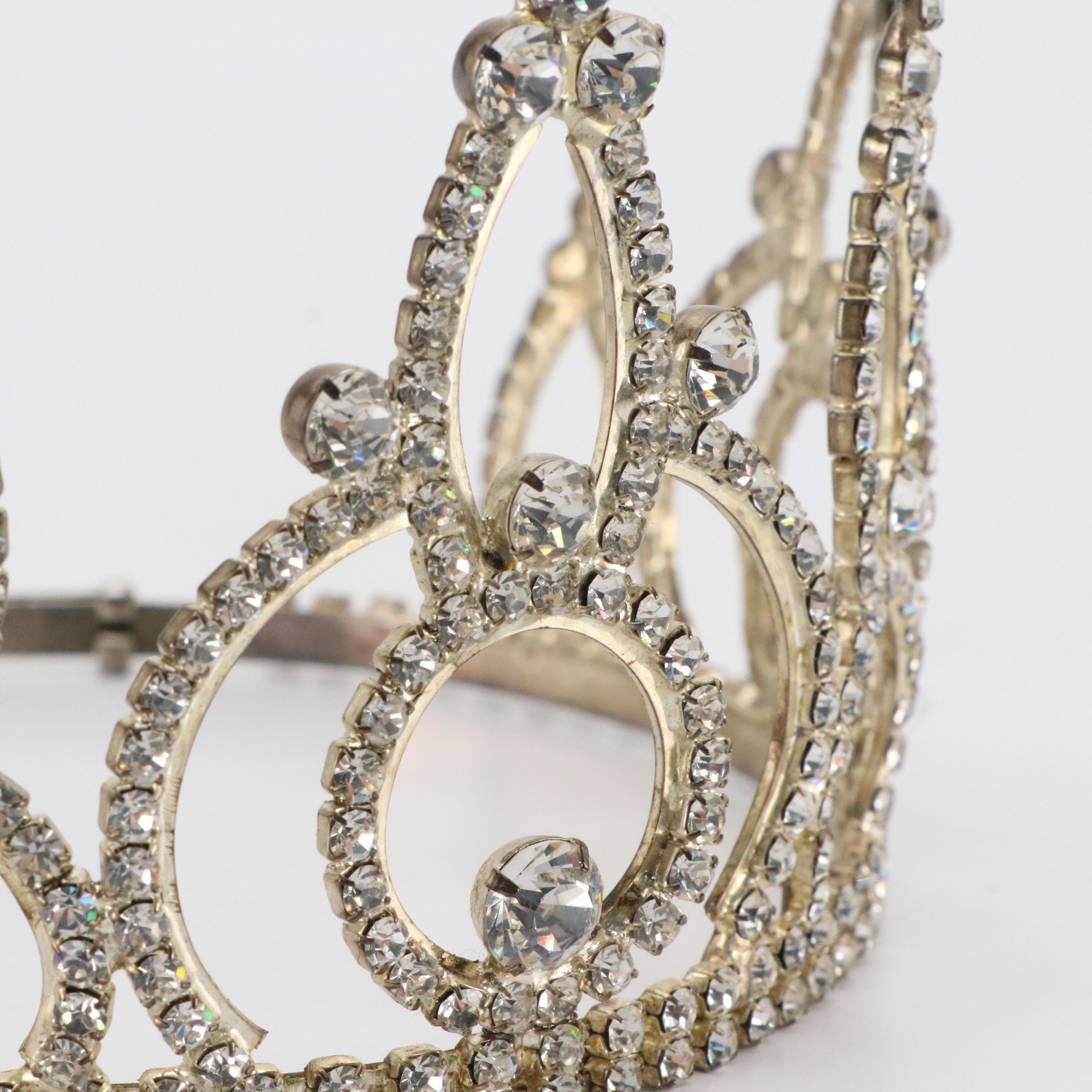 Rhinestone Tiara with Faux Leather Travel Case