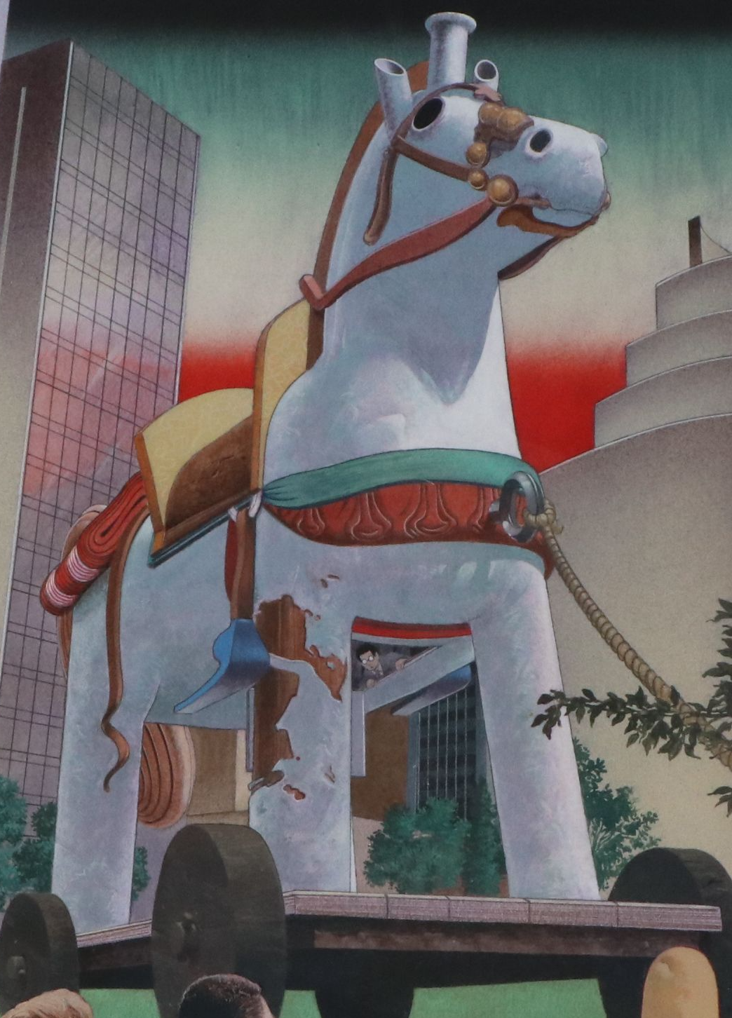 Chris Fox Payne Illustration of Modern Trojan Horse, 1996