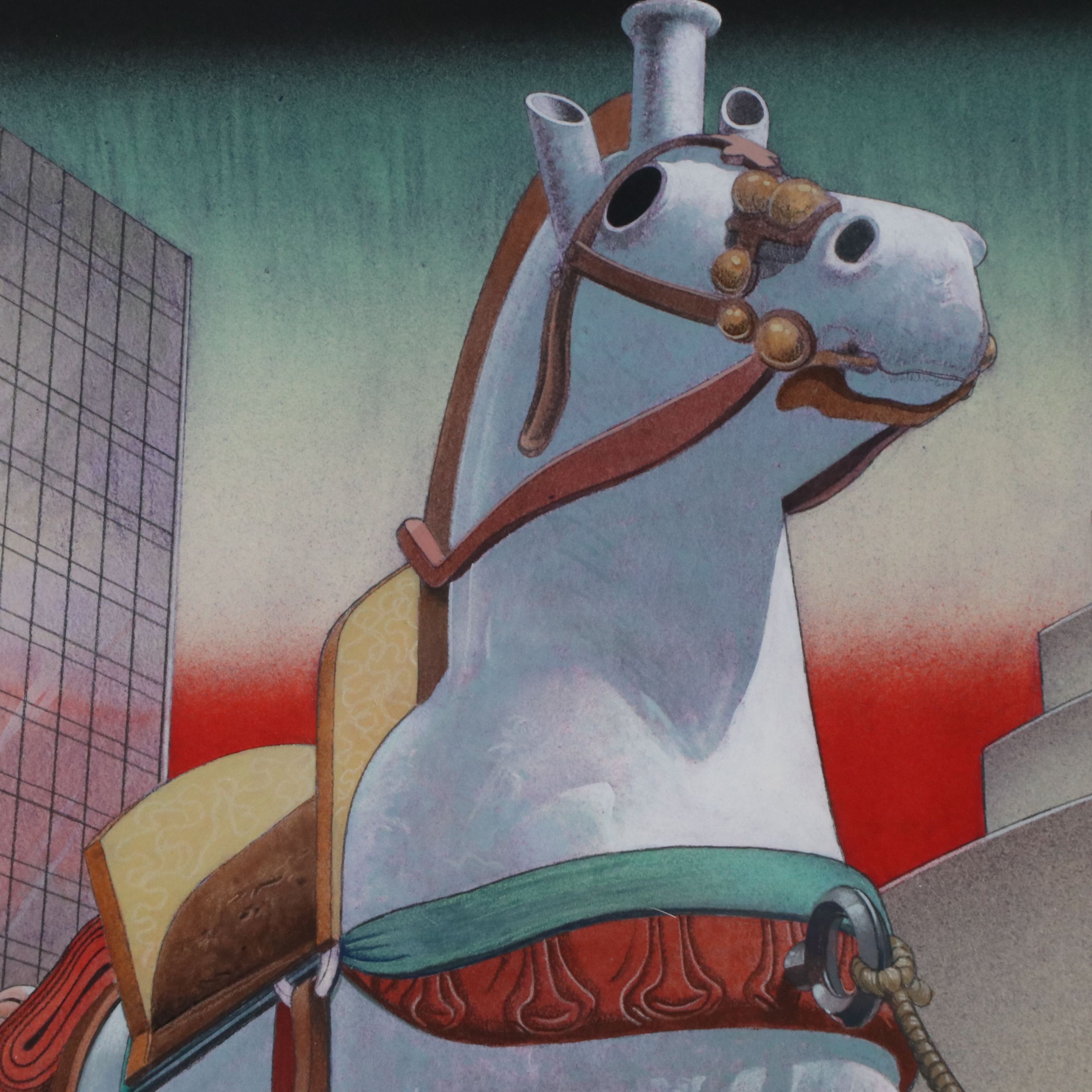 Chris Fox Payne Illustration of Modern Trojan Horse, 1996