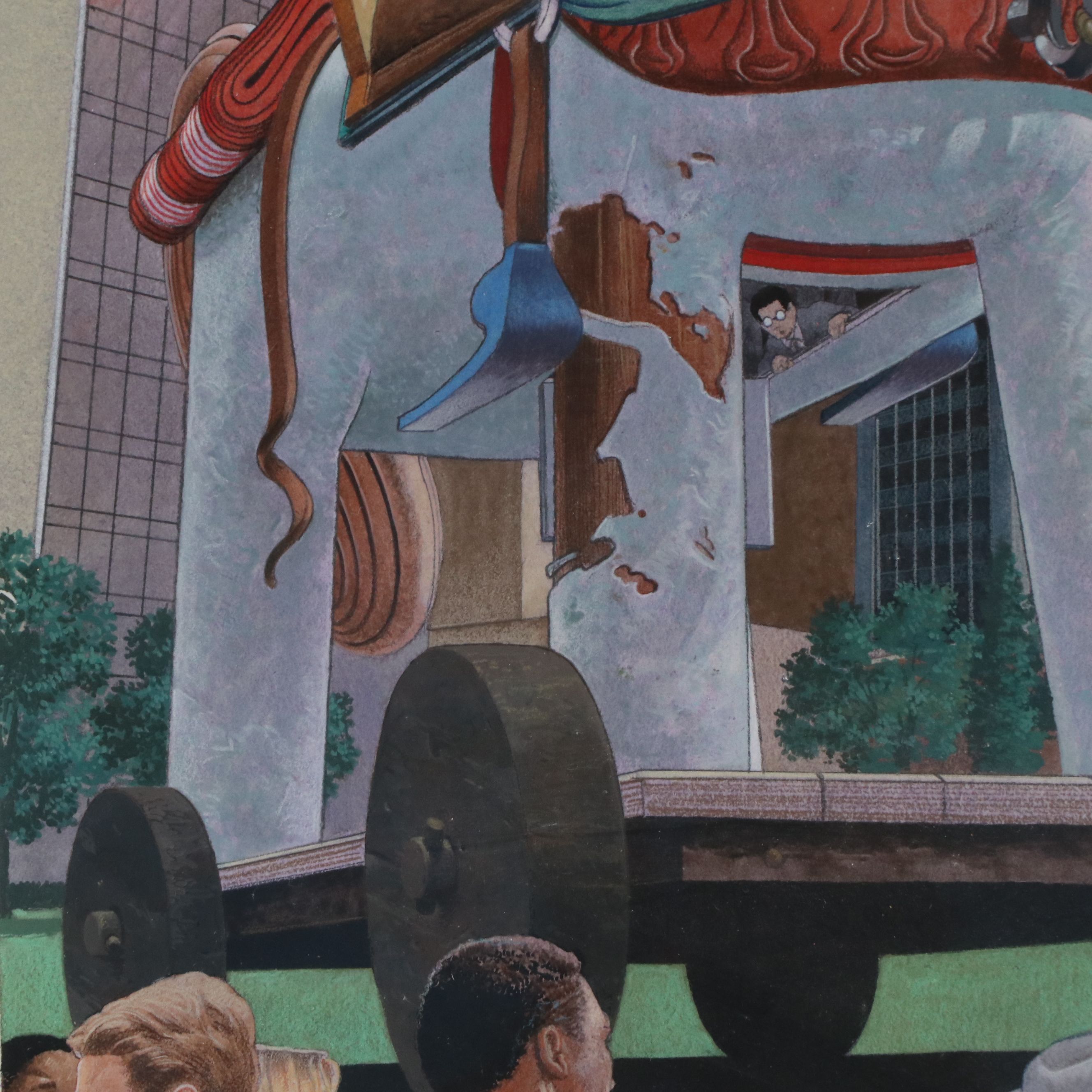 Chris Fox Payne Illustration of Modern Trojan Horse, 1996