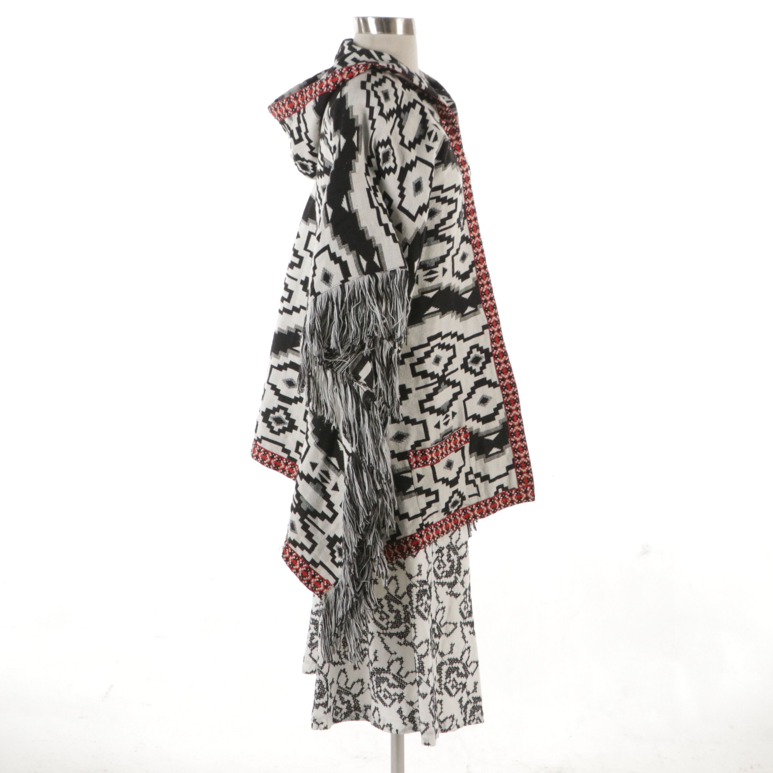 Michael Kors Flared Skirt, America & Beyond Hooded Ruana Wrap & Other Scarf