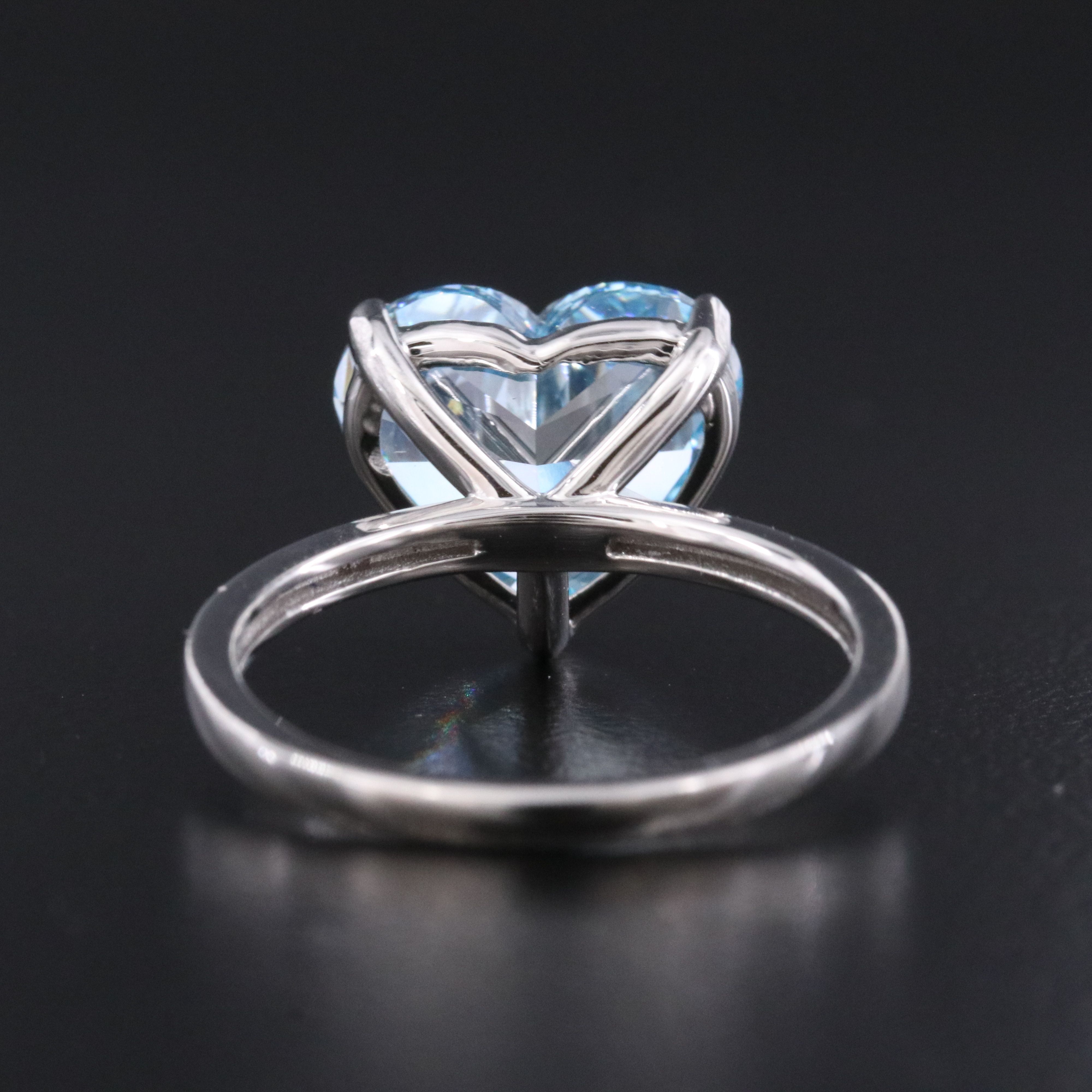 Platinum 5.00 CT Lab Grown Fancy Vivid Blue Diamond Heart Ring with IGI Report