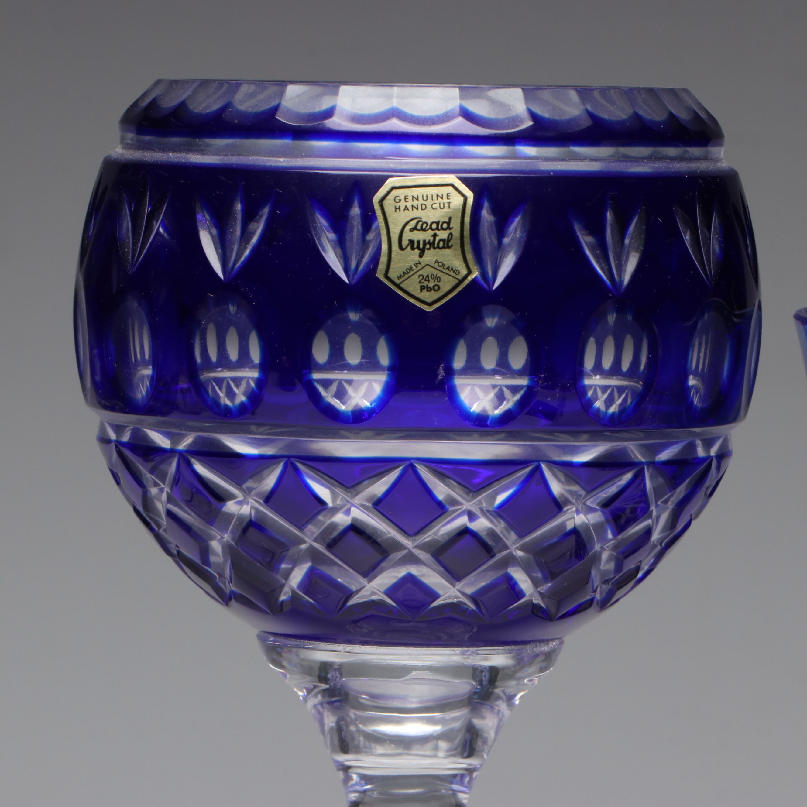 Bohemian Style Cut to Clear Multicolor Wine and Water Crystal Glasses