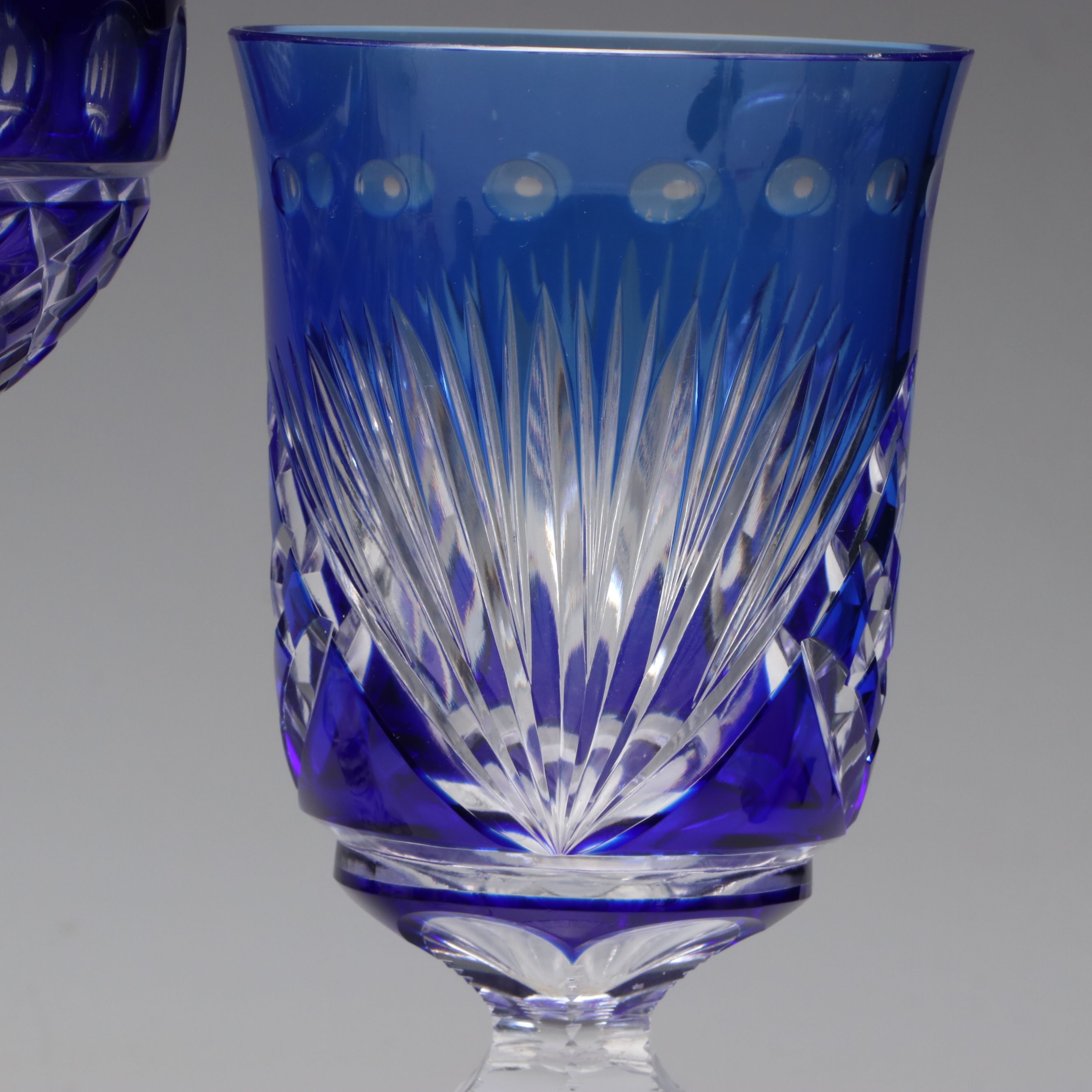 Bohemian Style Cut to Clear Multicolor Wine and Water Crystal Glasses