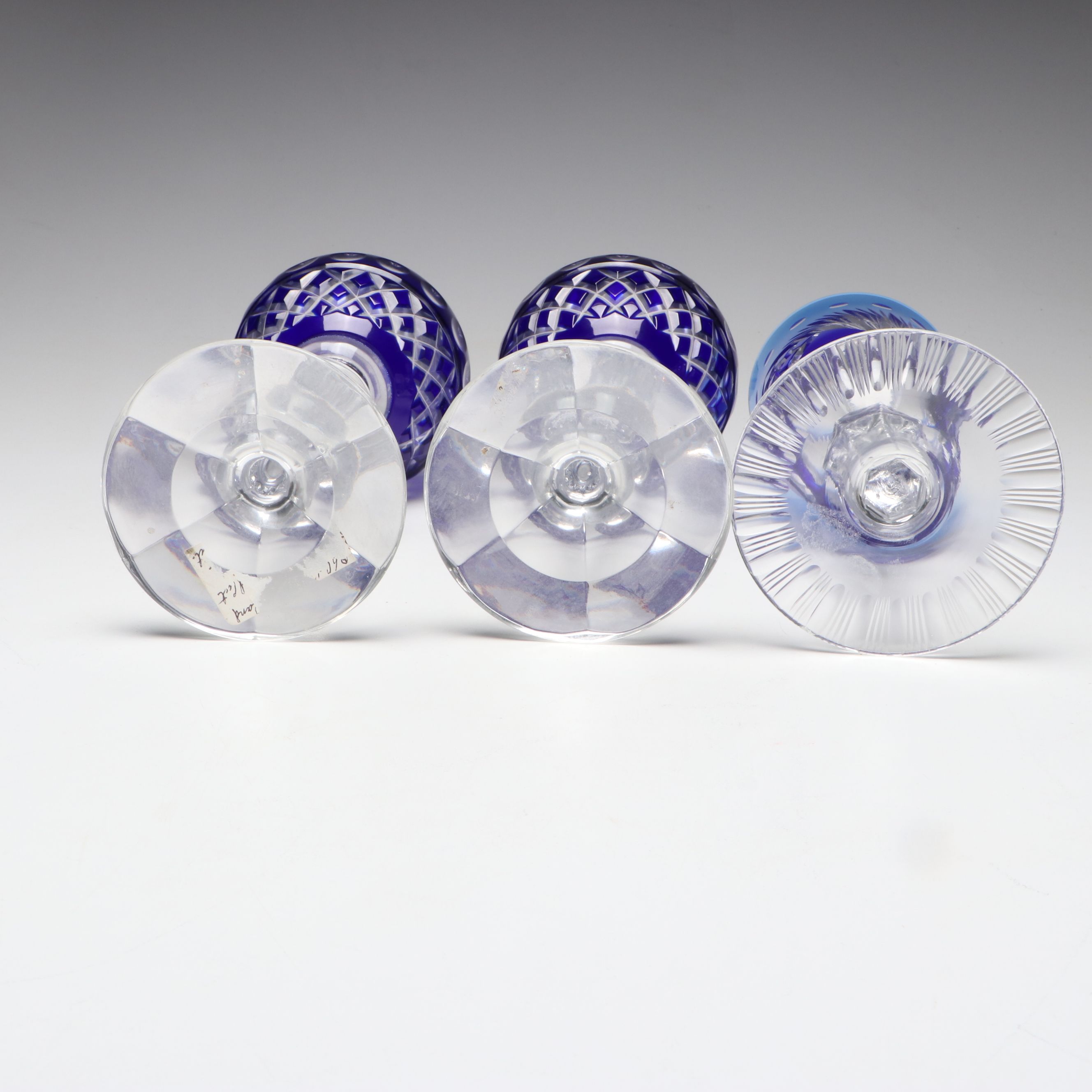 Bohemian Style Cut to Clear Multicolor Wine and Water Crystal Glasses