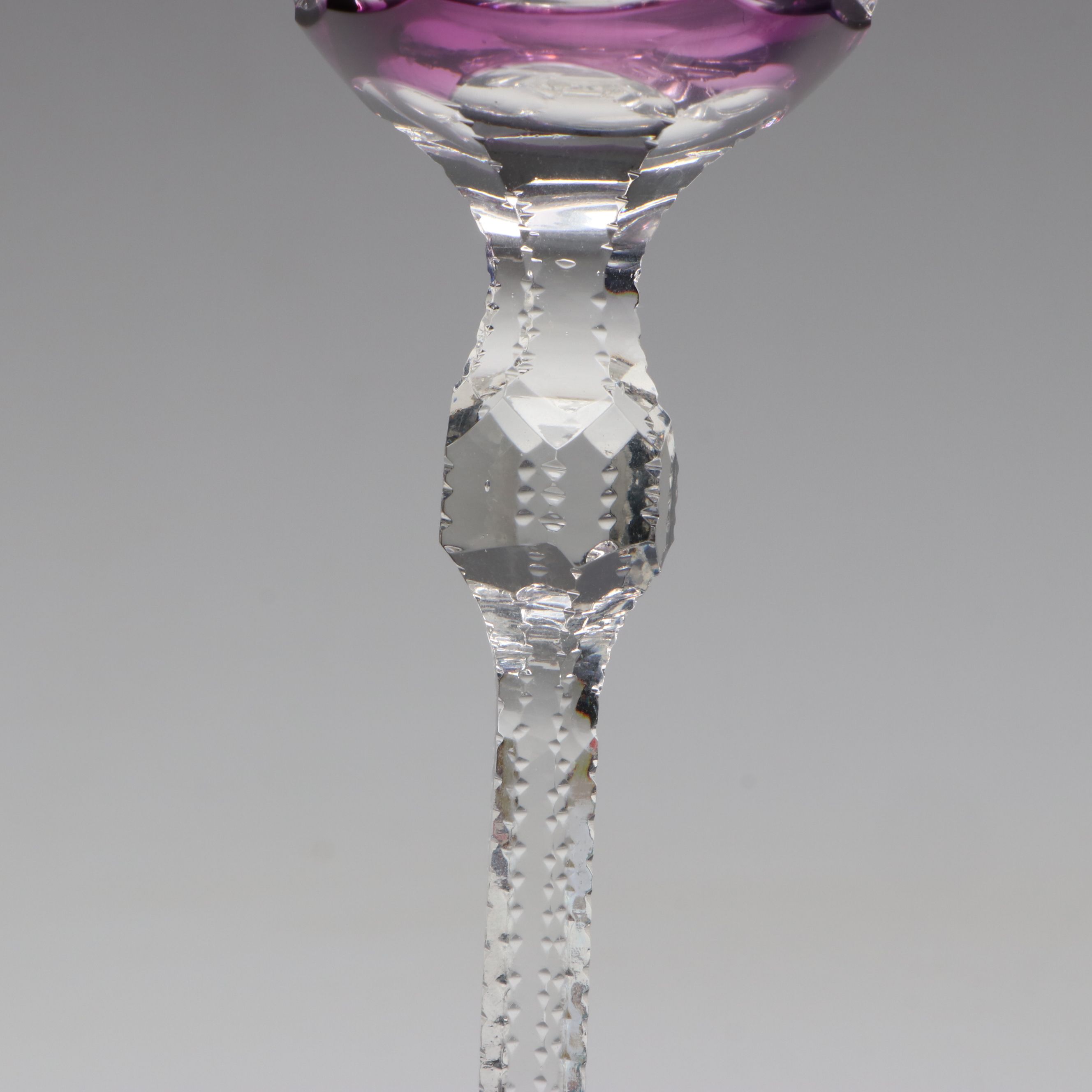 Bohemian Style Cut to Clear Multicolor Wine and Water Crystal Glasses