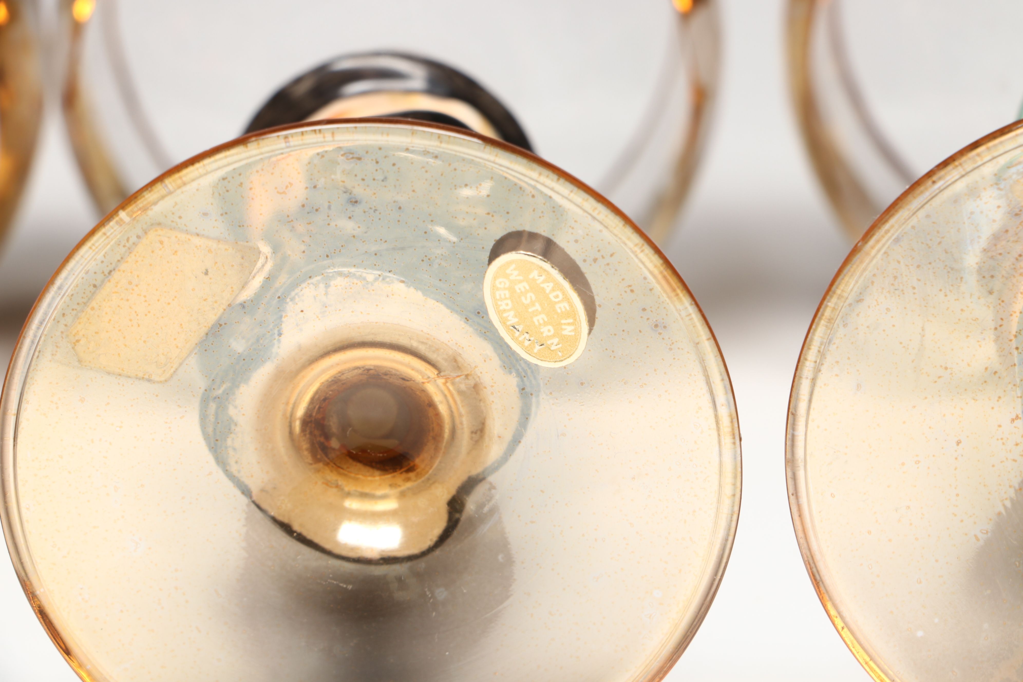 Vintage German Figural Porcelain and Crystal Alsace Glasses