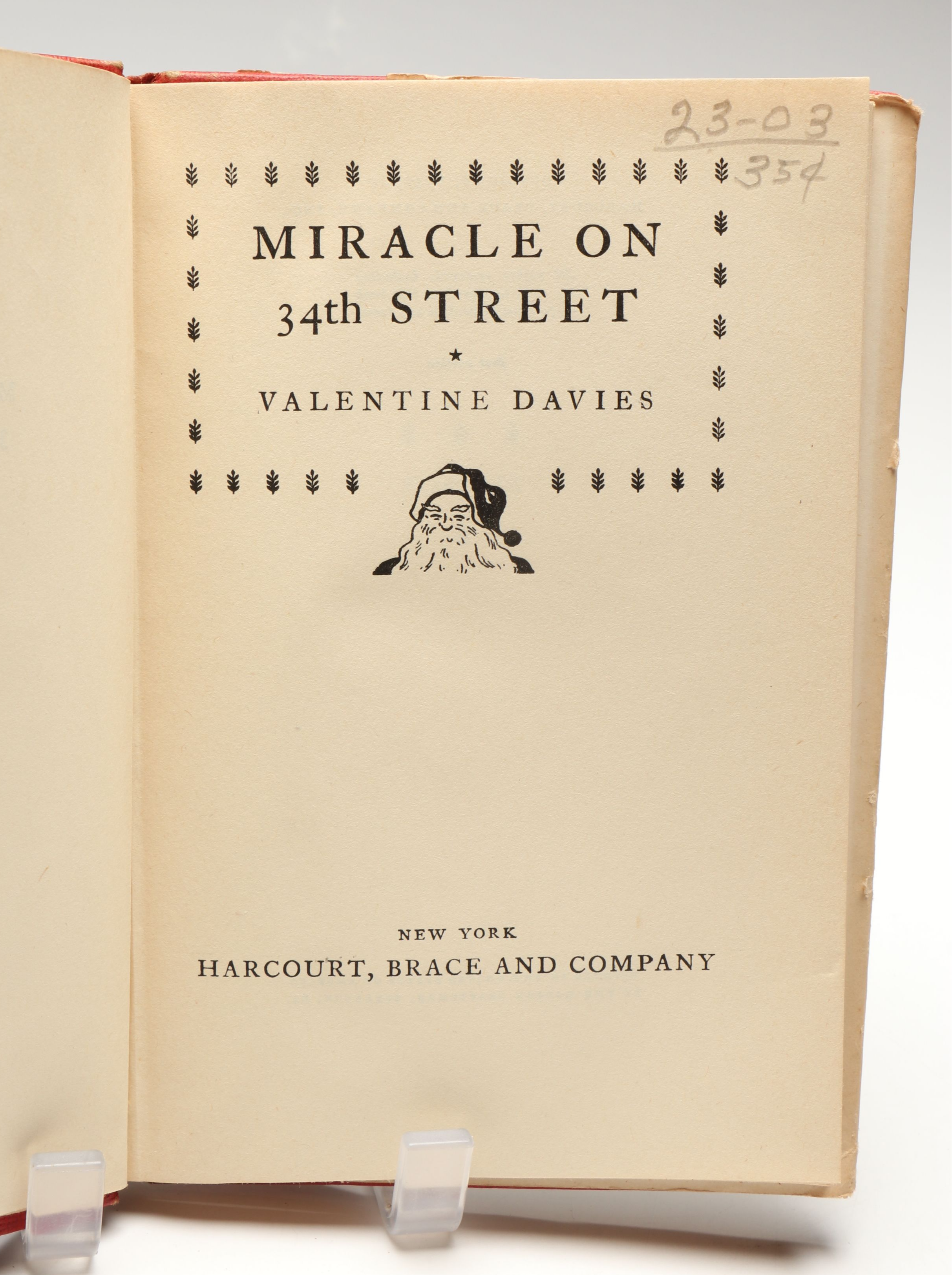 First Edition "Christmas Eve" by Alistair Cooke with "Miracle on 34th Street"