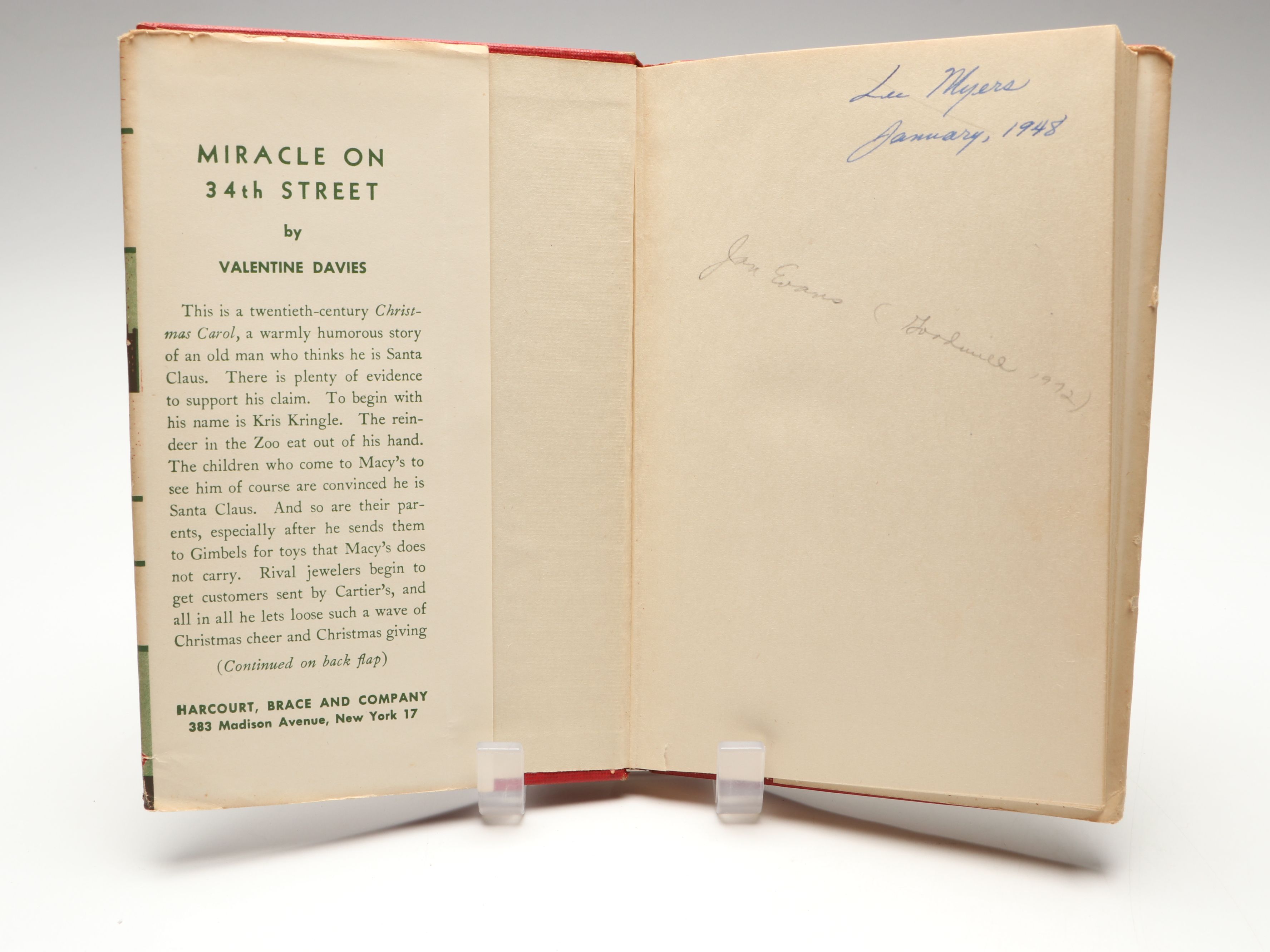 First Edition "Christmas Eve" by Alistair Cooke with "Miracle on 34th Street"