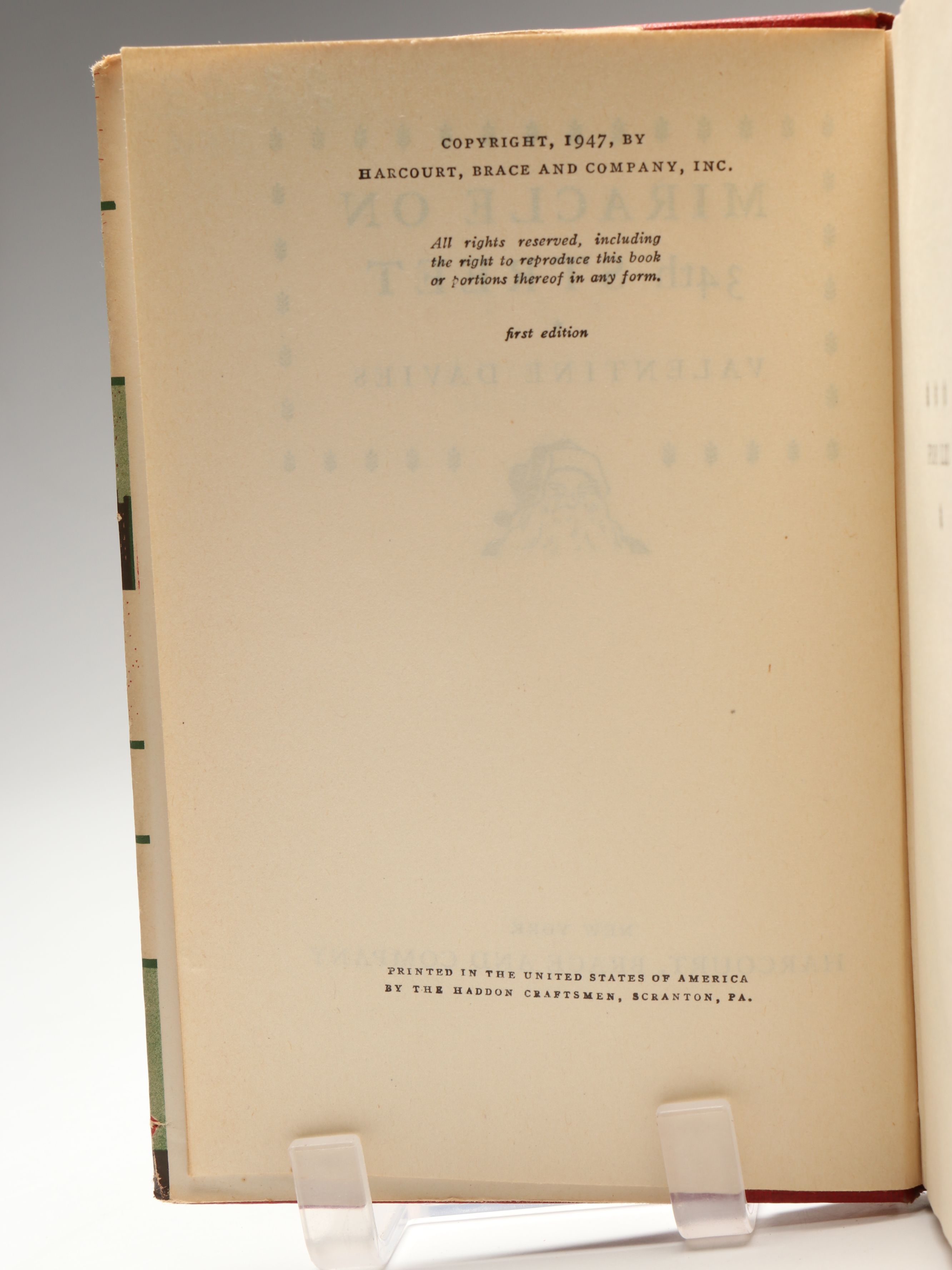 First Edition "Christmas Eve" by Alistair Cooke with "Miracle on 34th Street"