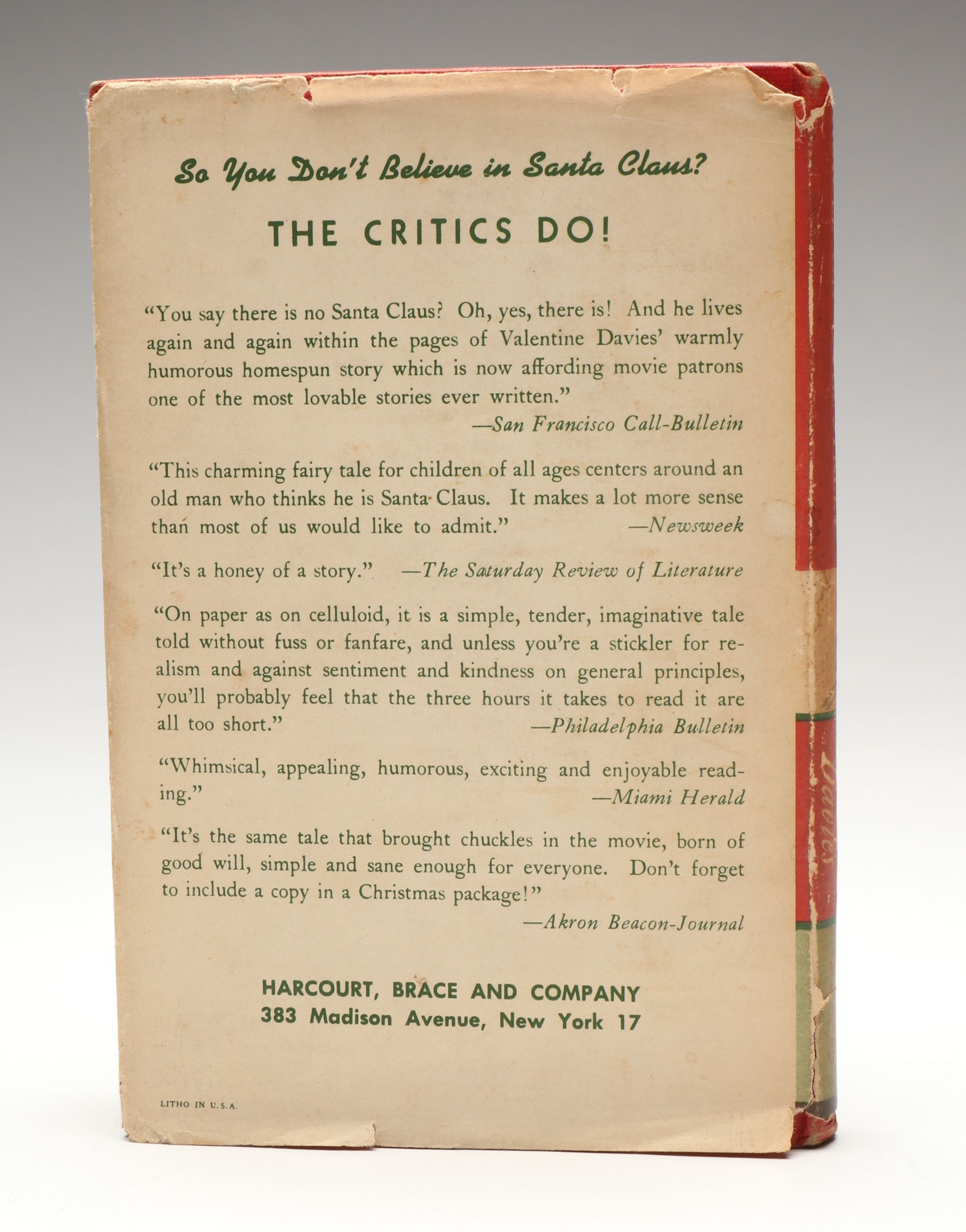First Edition "Christmas Eve" by Alistair Cooke with "Miracle on 34th Street"