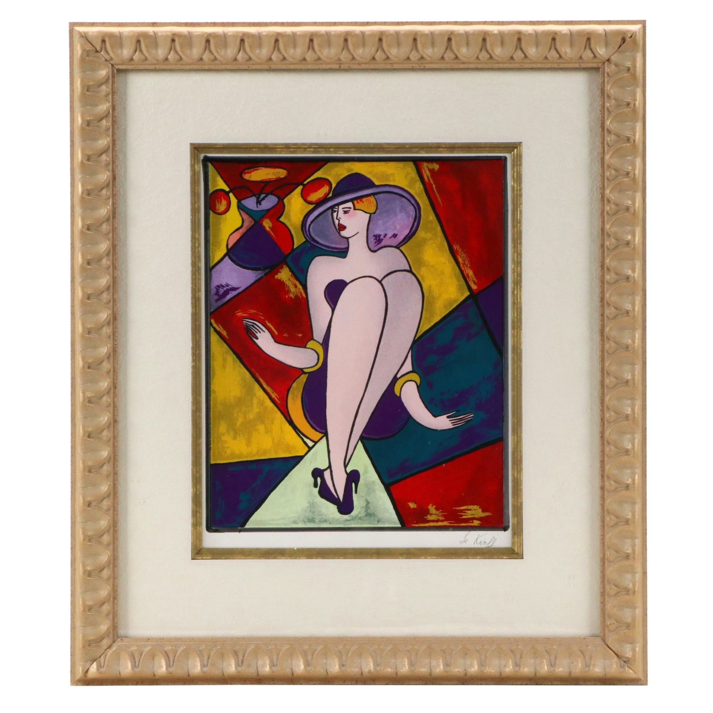 Linda Le Kinff Digital Print with Serigraph Accents "Debbie," 1998