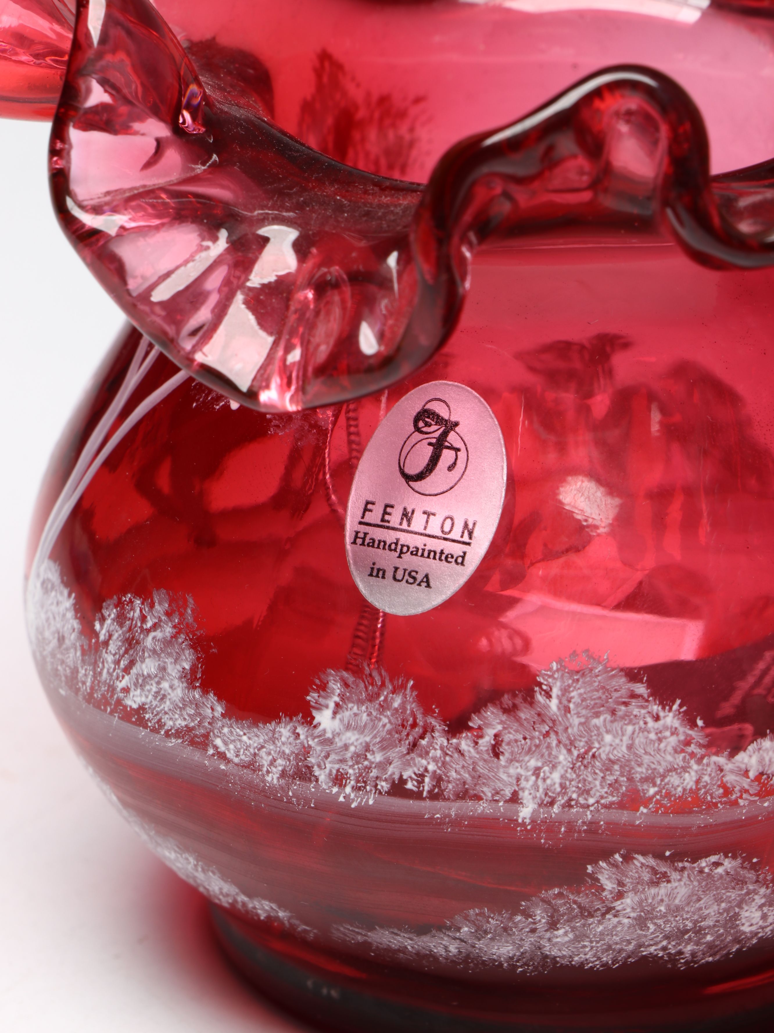 Fenton Cranberry Hobnail Vase, Hand-Painted Cranberry Glass Basket Vase and More