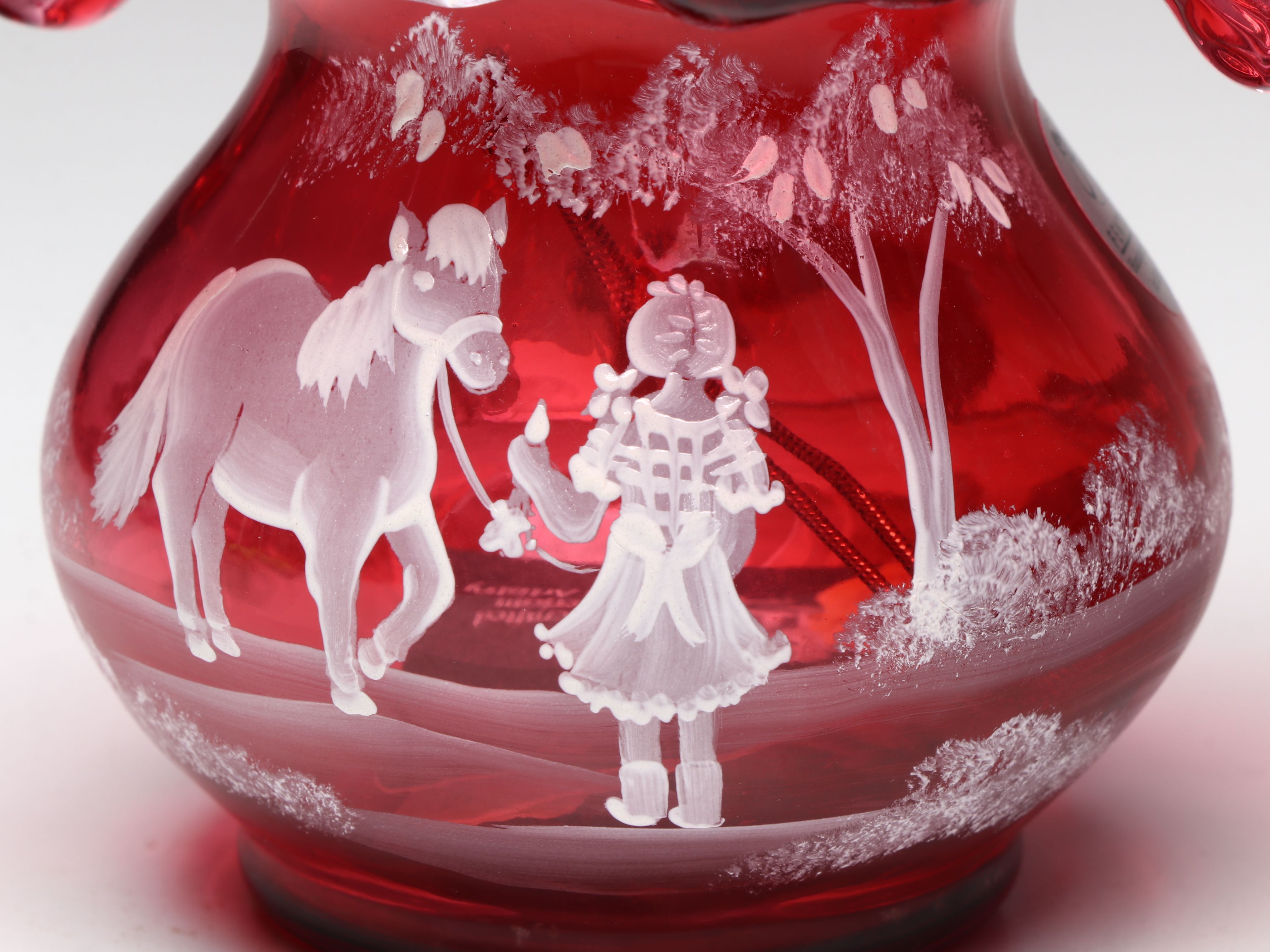 Fenton Cranberry Hobnail Vase, Hand-Painted Cranberry Glass Basket Vase and More