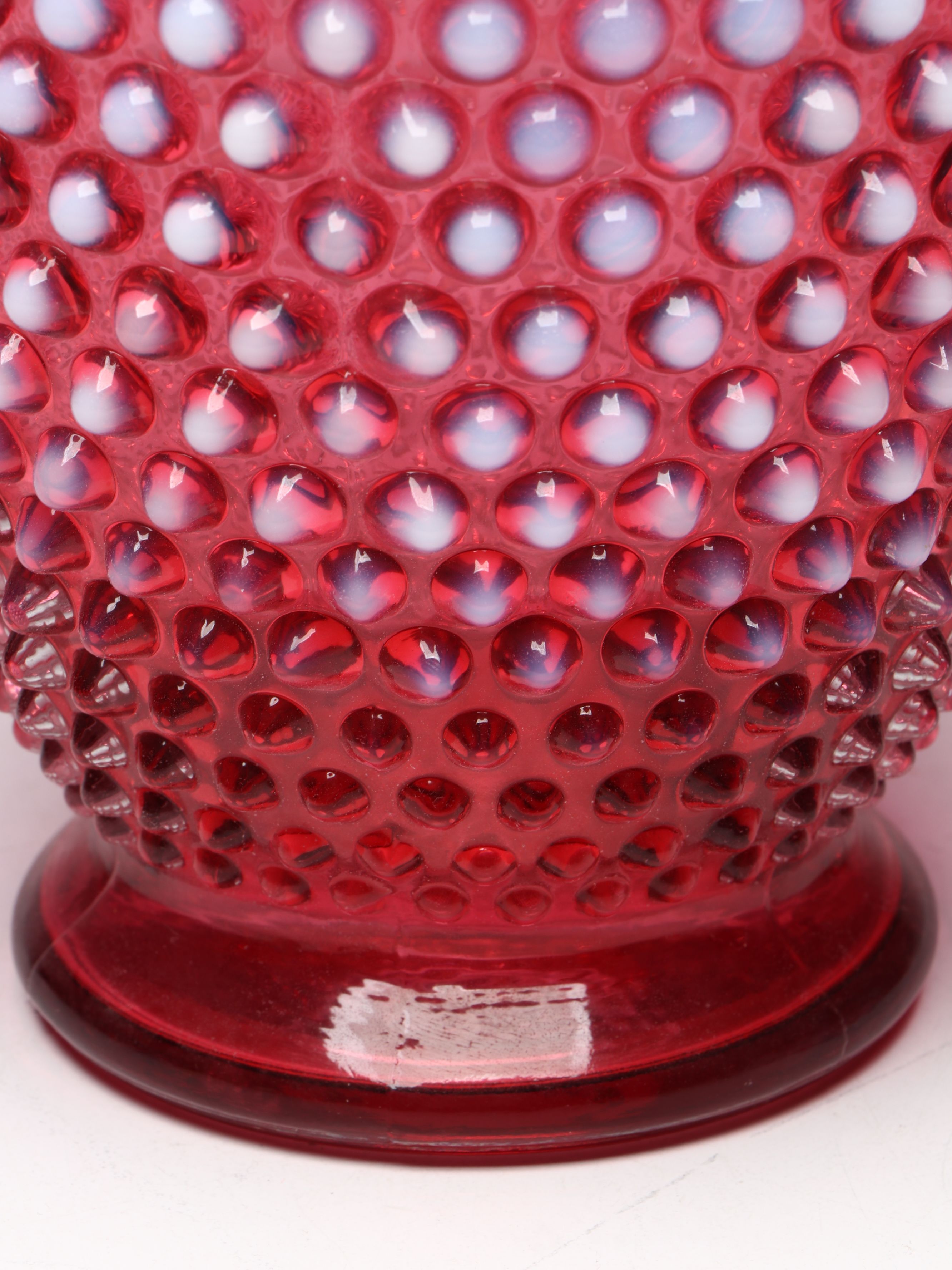 Fenton Cranberry Hobnail Vase, Hand-Painted Cranberry Glass Basket Vase and More