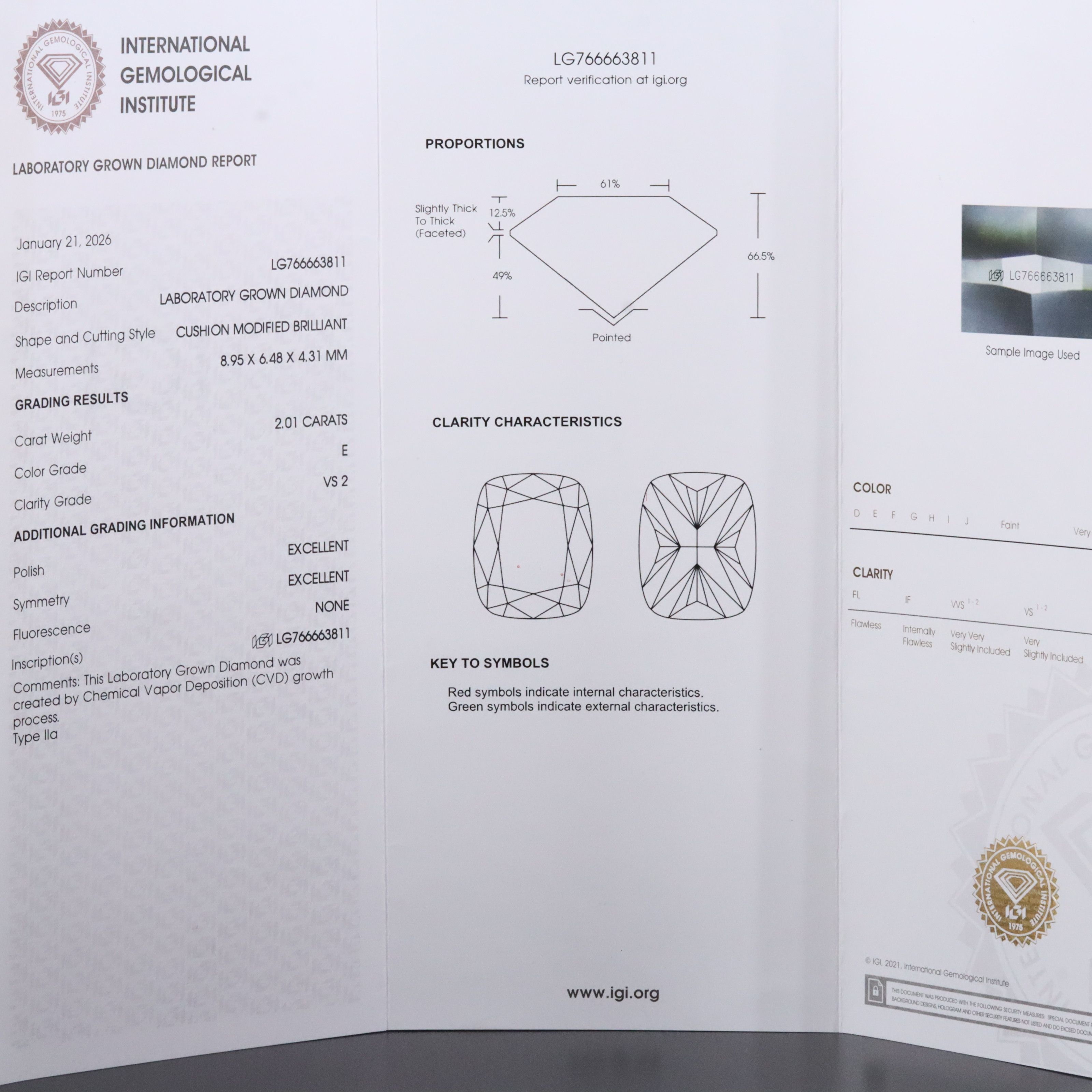 Loose 4.02 CTW Matched Pair Lab Grown Diamonds with IGI Reports