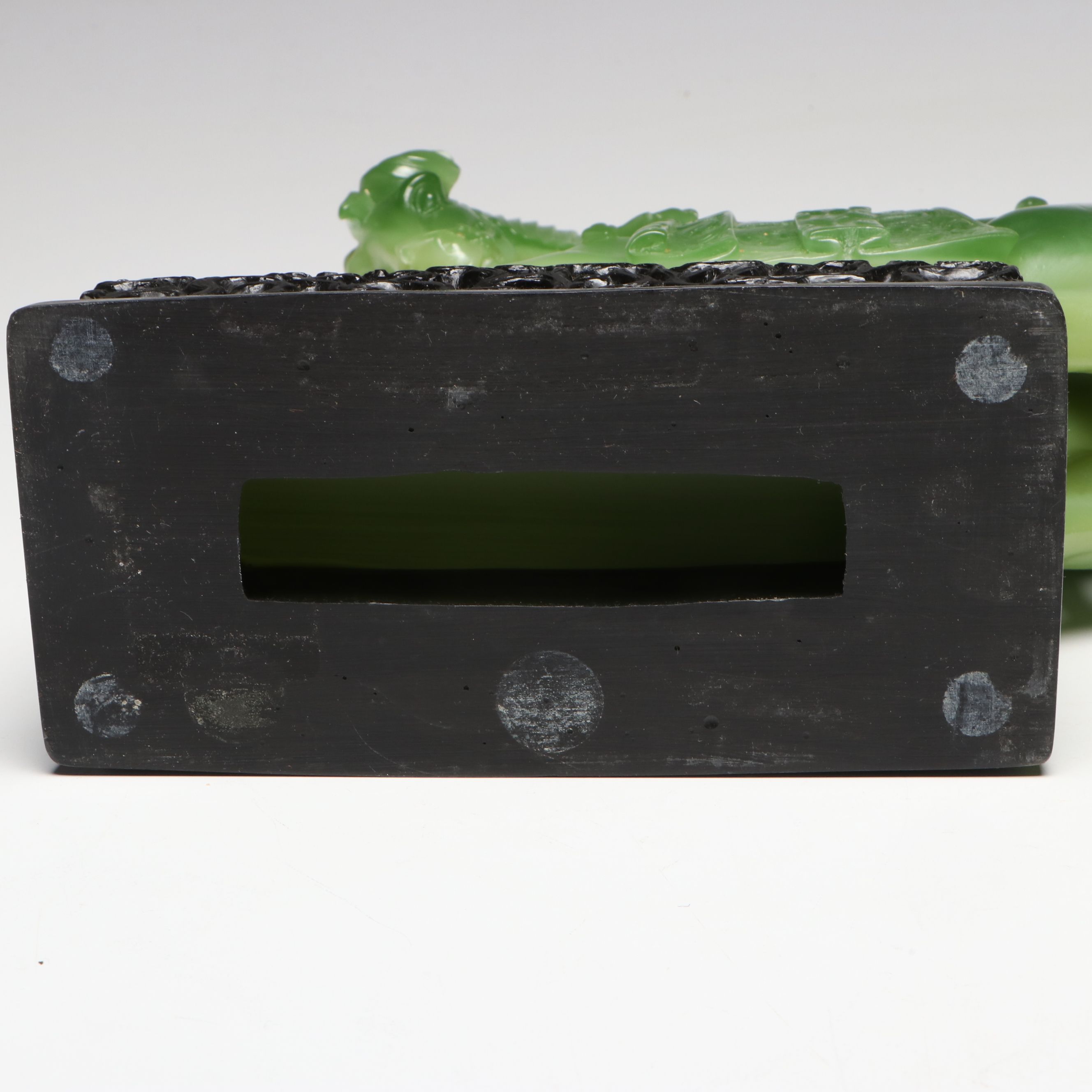 Chinese Resin Galloping Horse Figure with Resin and Glass Elephant Figures