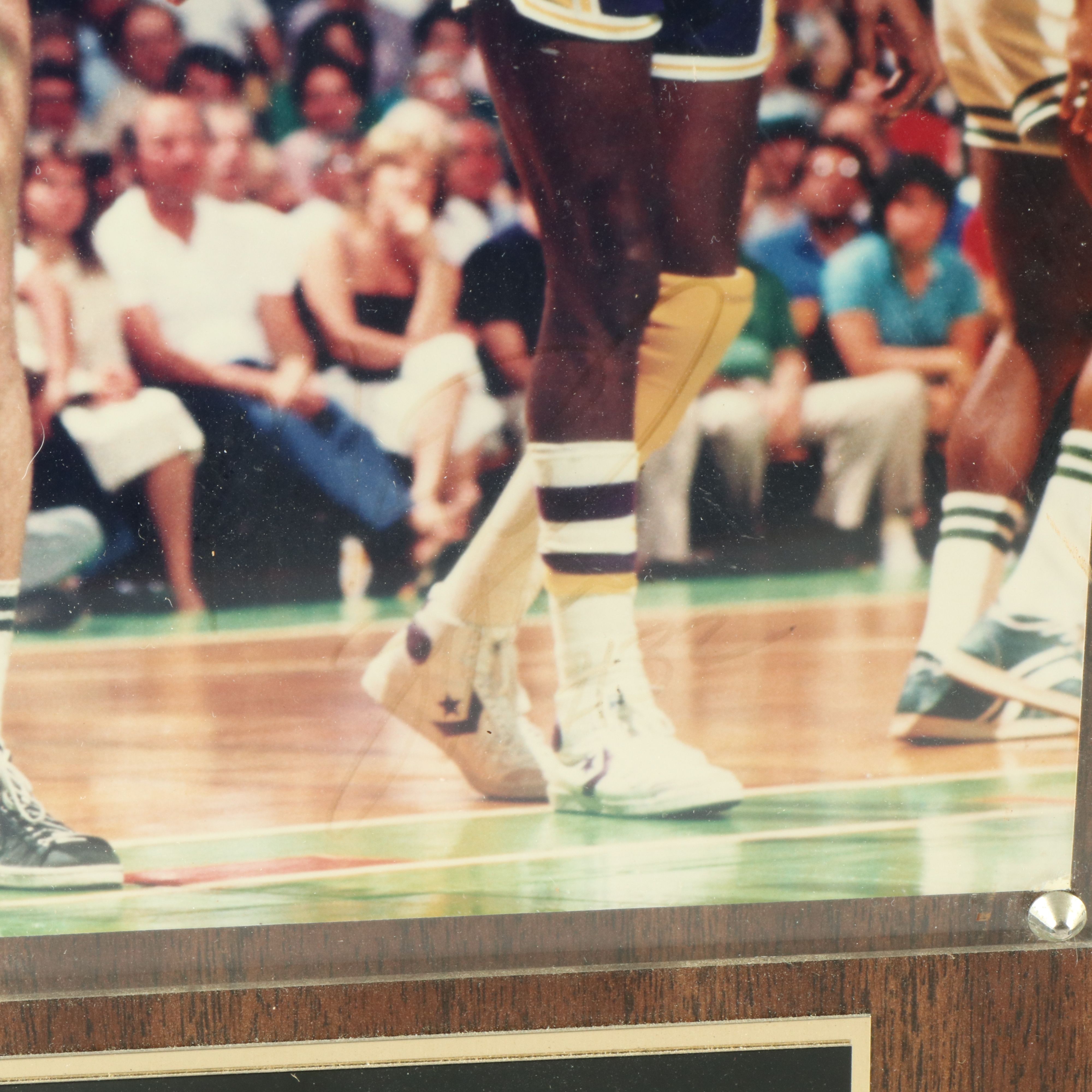 Larry Bird and Magic Johnson Signed Basketball Display