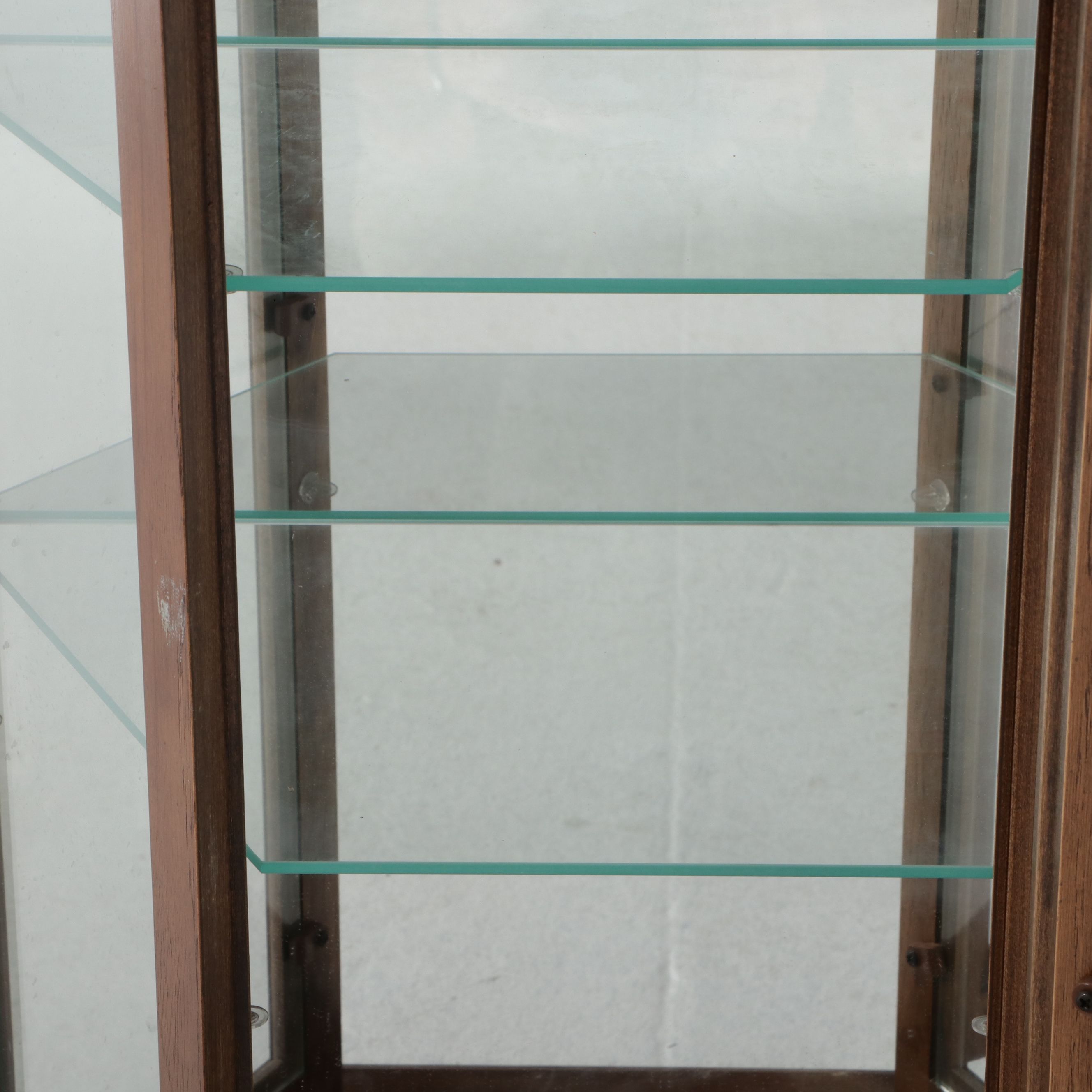 Federal Style Hexagonal Lighted Oak Curio Cabinet