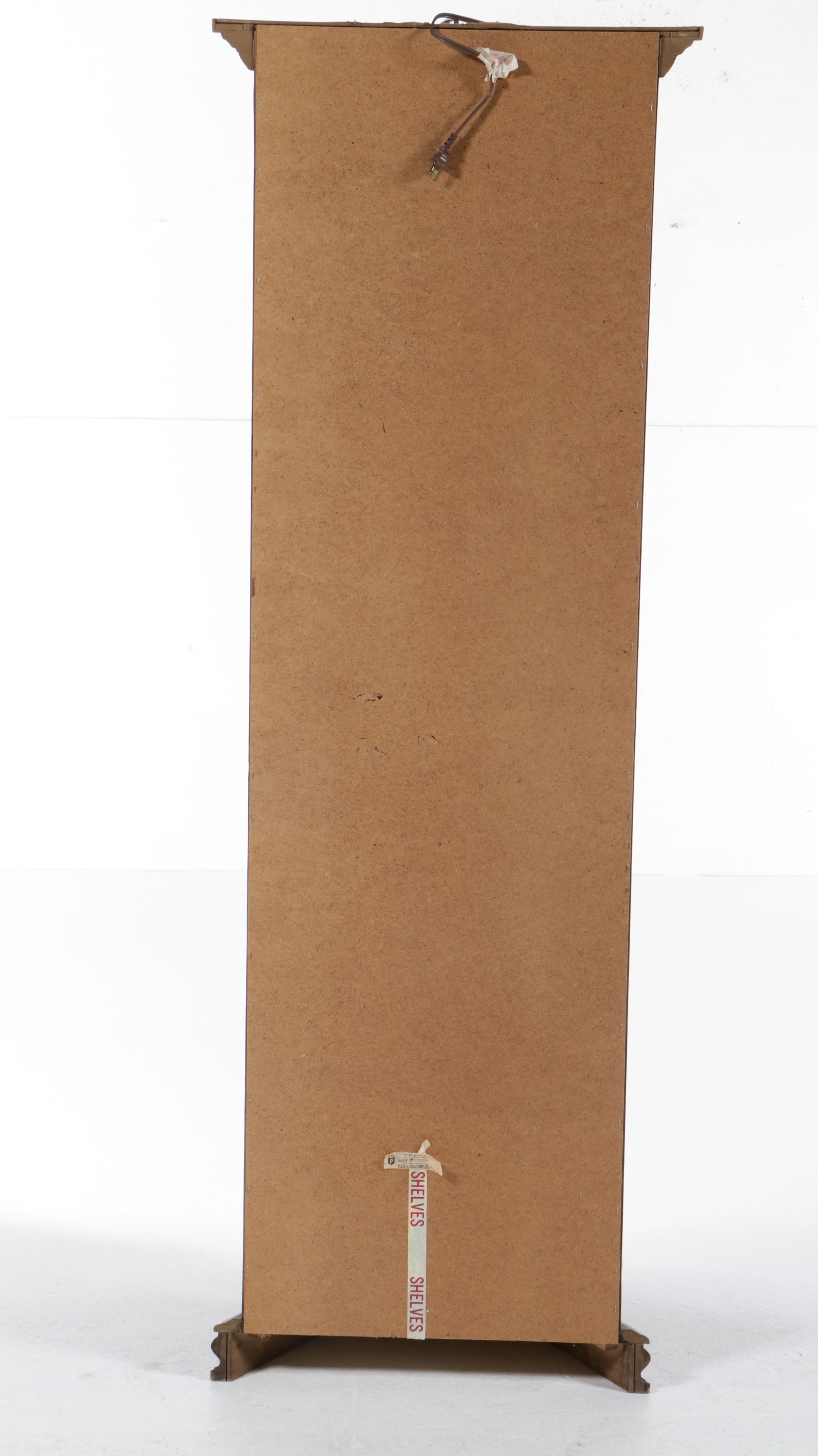 Federal Style Hexagonal Lighted Oak Curio Cabinet