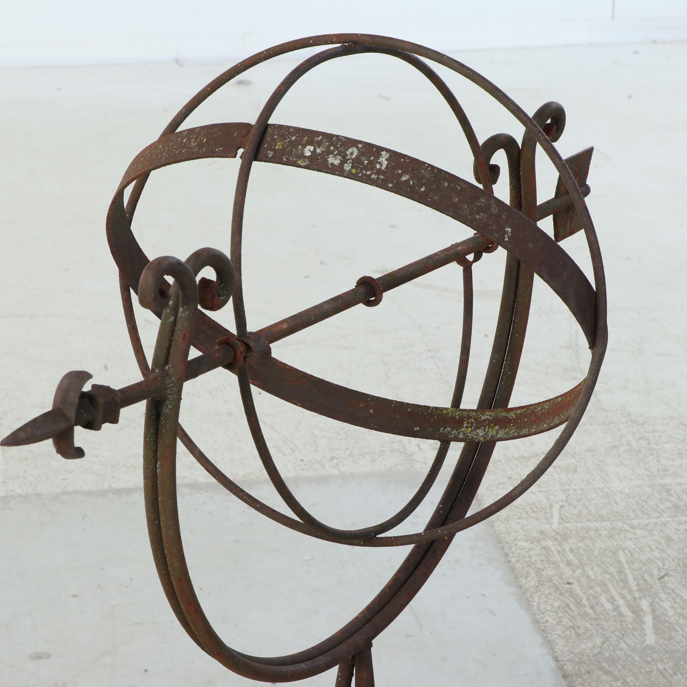 Ironwork Armillary Sundial with Garden Trellises