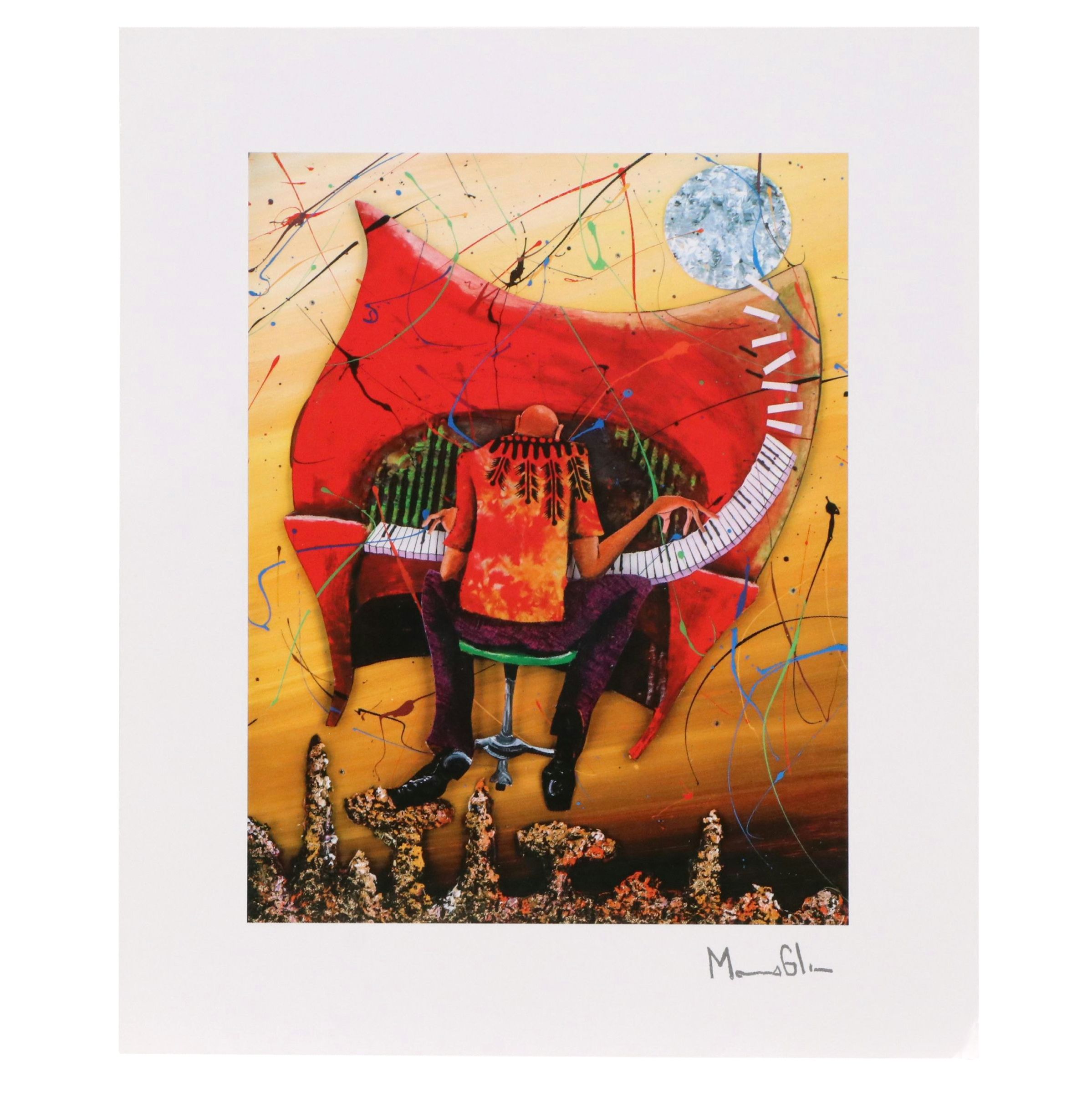 Marcus Glenn Seriolithograph "Keys to the Soul (Red)," More