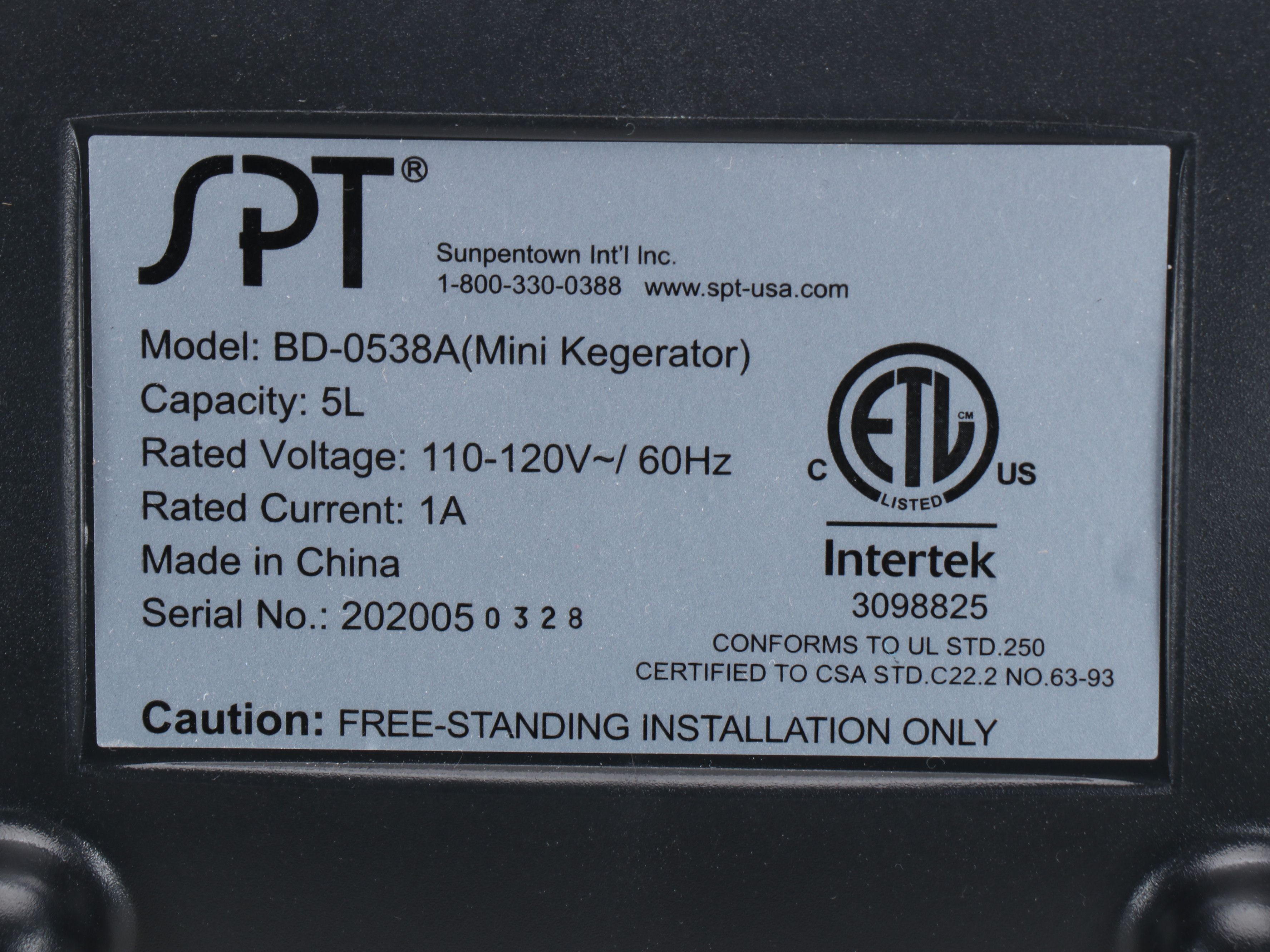 Sunpentown Model BD-0538A Mini Kegerator