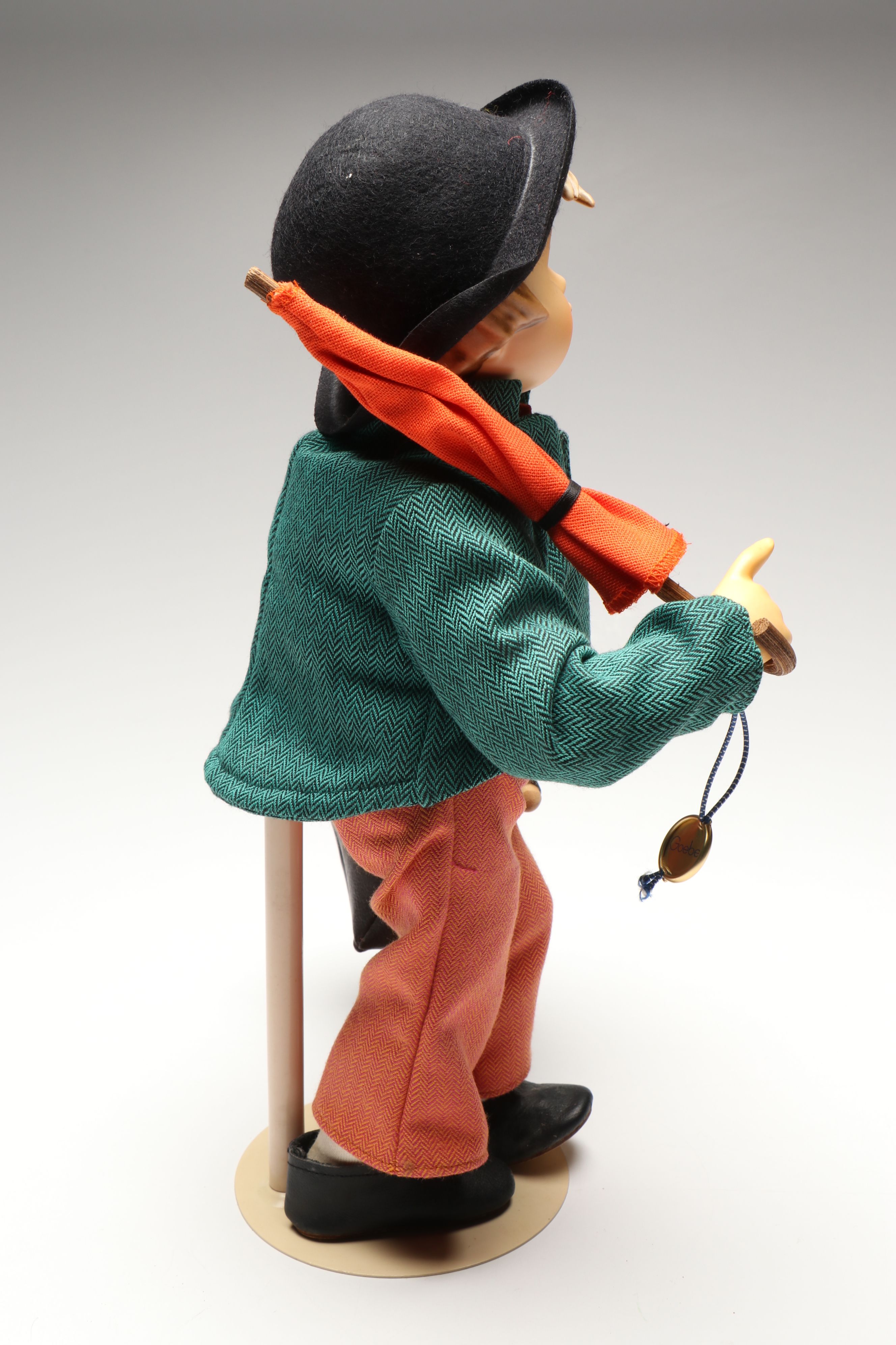 Goebel Hummel "Merry Wanderer" Porcelain Doll with Shelf Sitter, Late 20th C.
