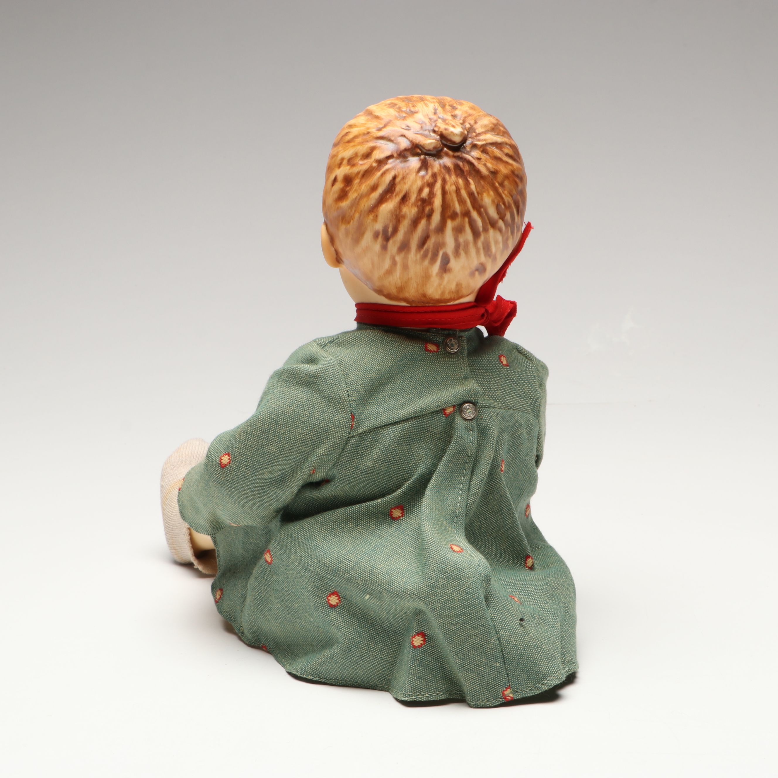 Goebel Hummel "Merry Wanderer" Porcelain Doll with Shelf Sitter, Late 20th C.