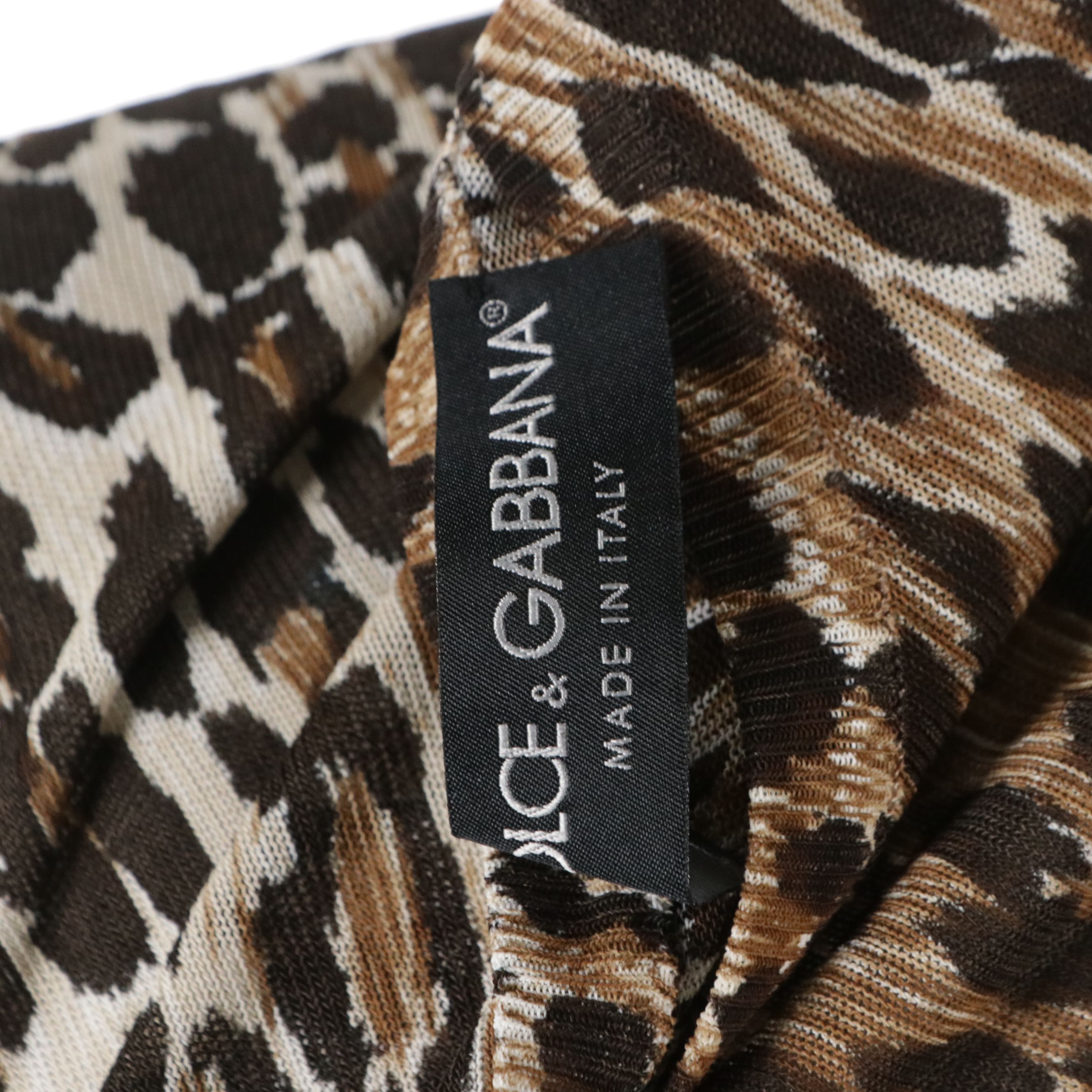 Dolce & Gabbana Leopard Print Stretchy Short Sleeve Top