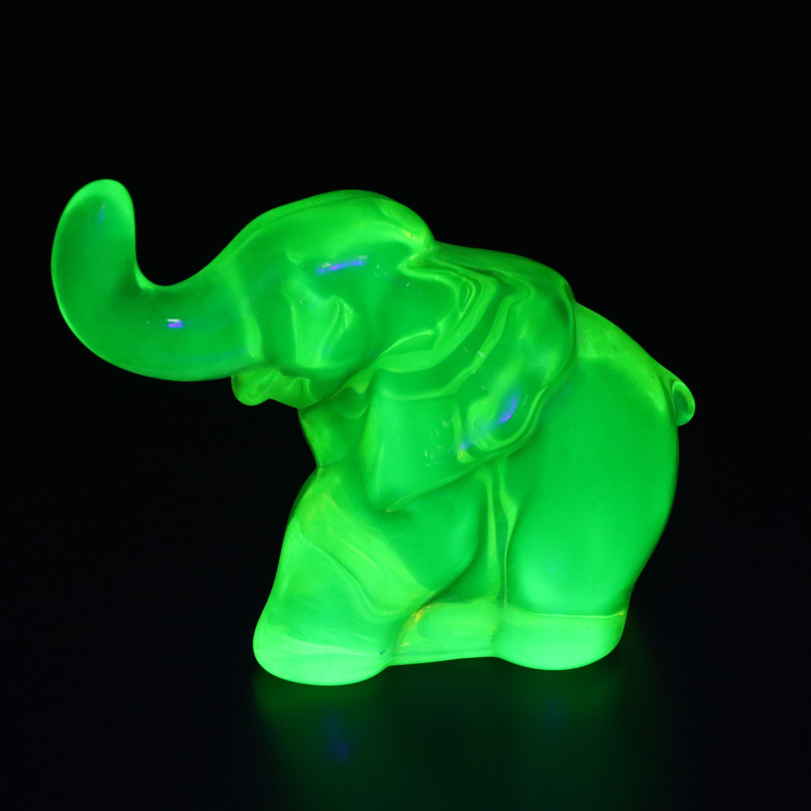 Vintage Uranium Glass Plate and Vase with Other Uranium Glass Tableware