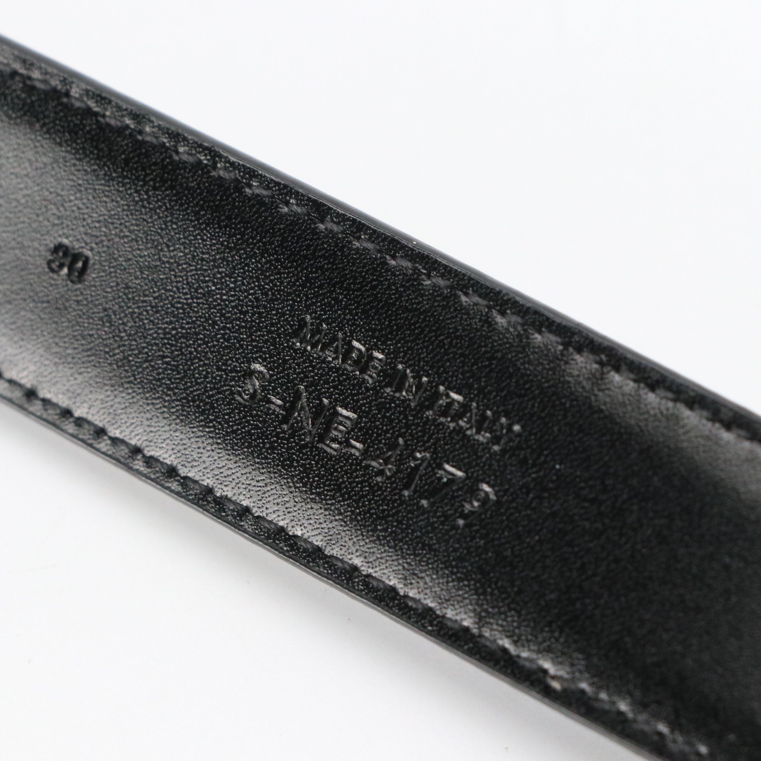 Celine Triomphe 25mm Belt in Black Taurillon Leather