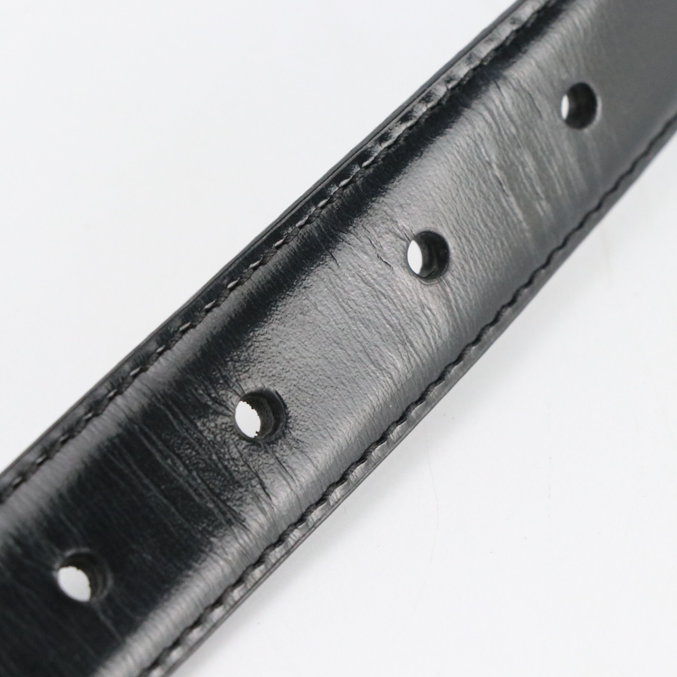 Celine Triomphe 25mm Belt in Black Taurillon Leather