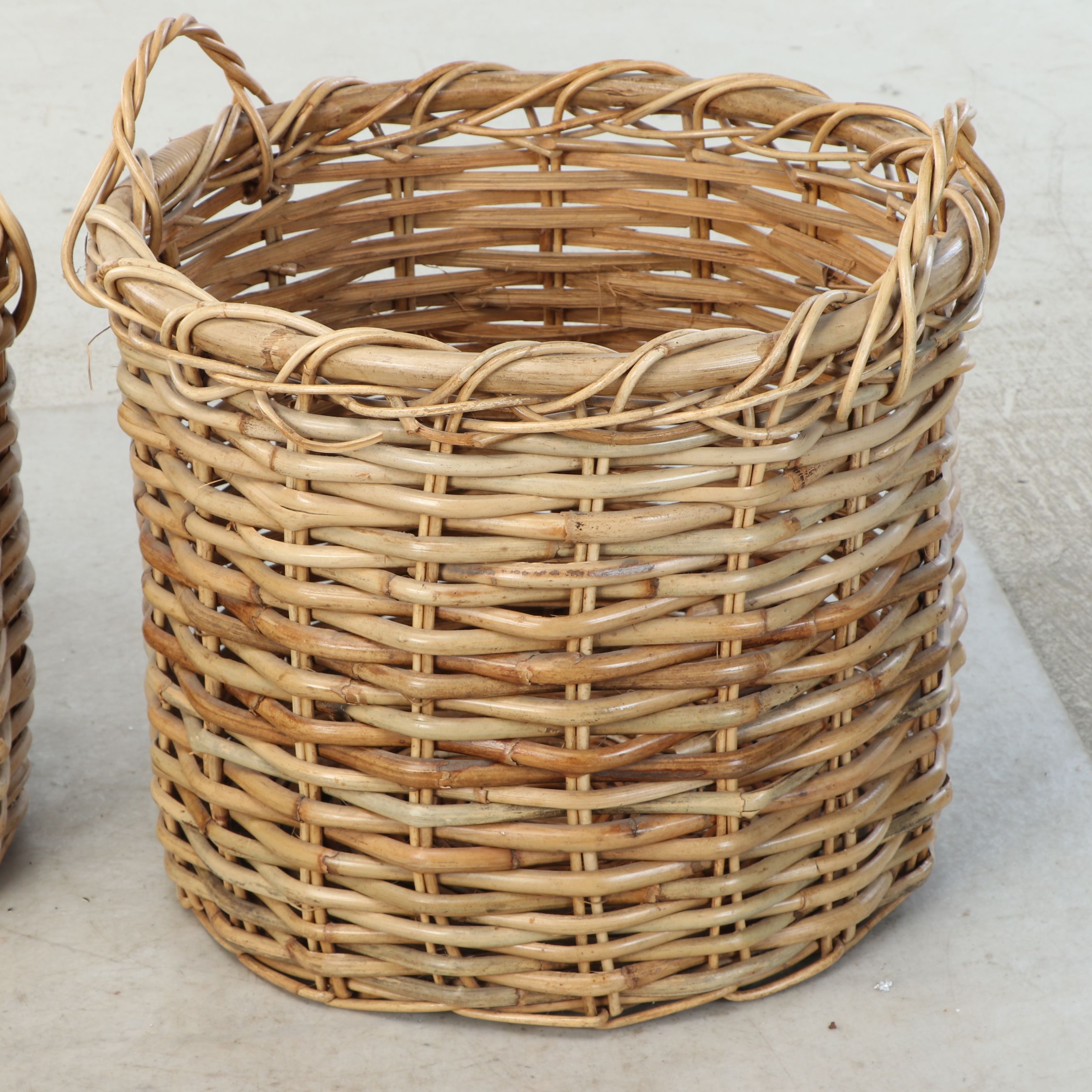 Rustic Woven Rattan and Wicker Baskets