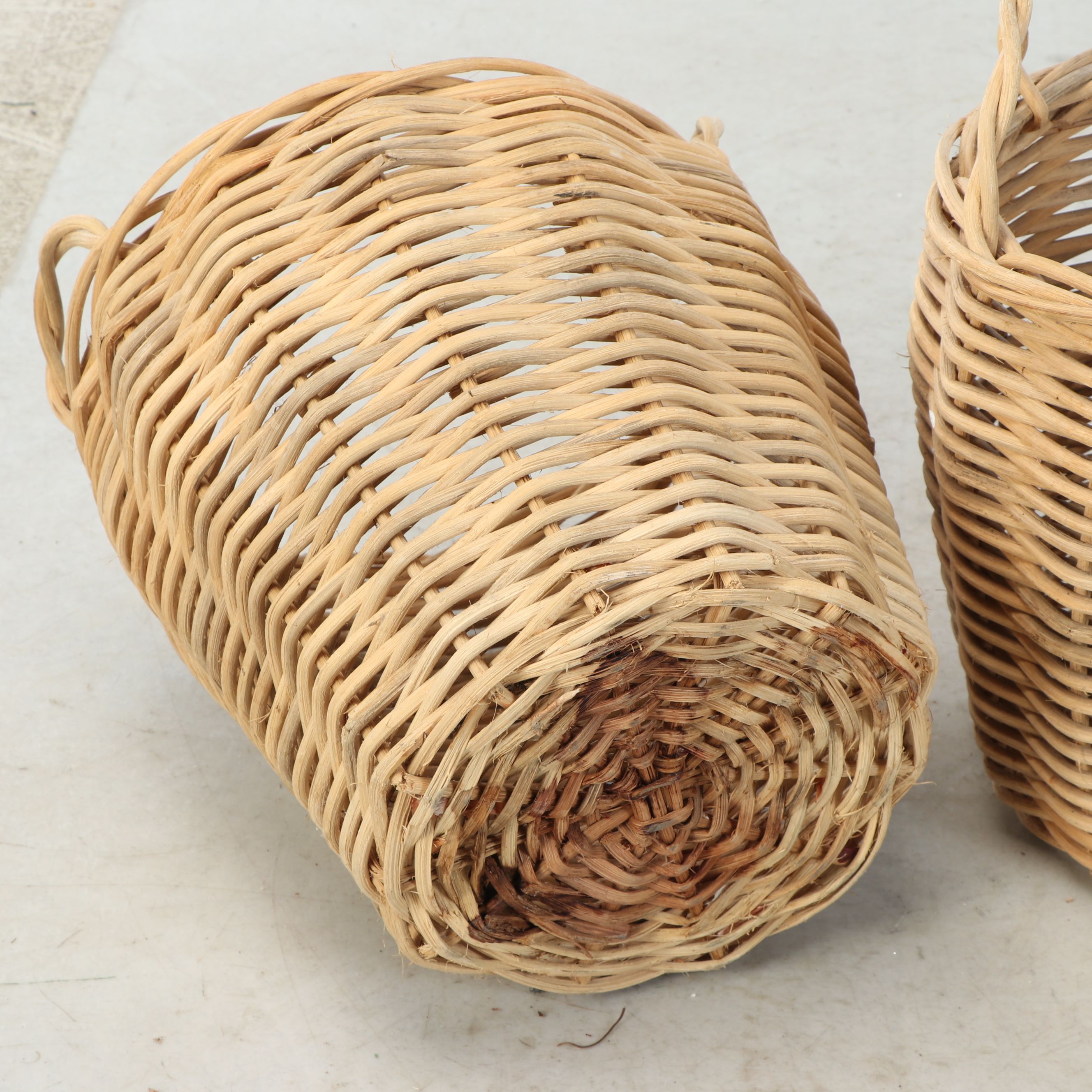 Rustic Woven Rattan and Wicker Baskets