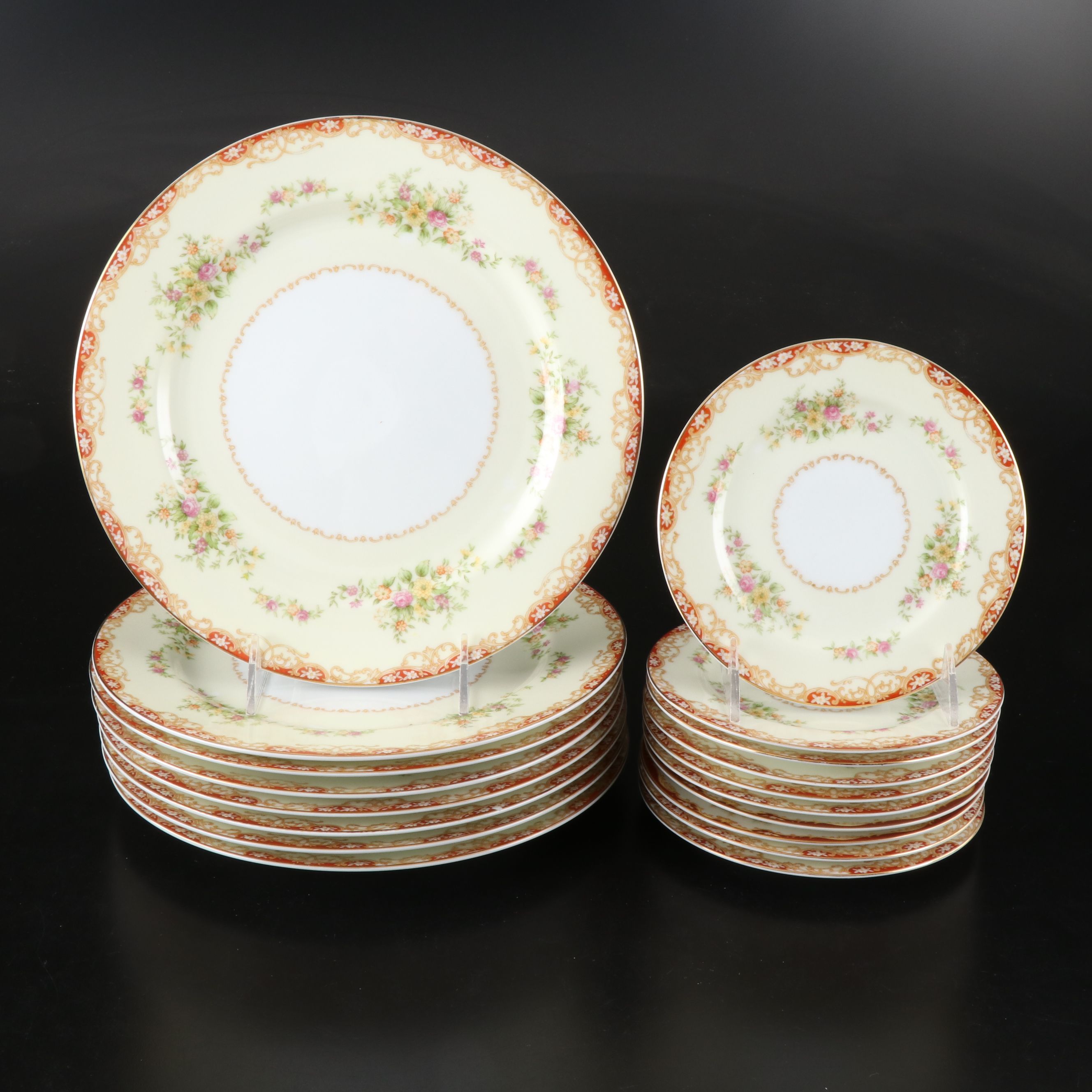 Noritake Floral  Porcelain Dinnerware, Mid to Late 20th Century