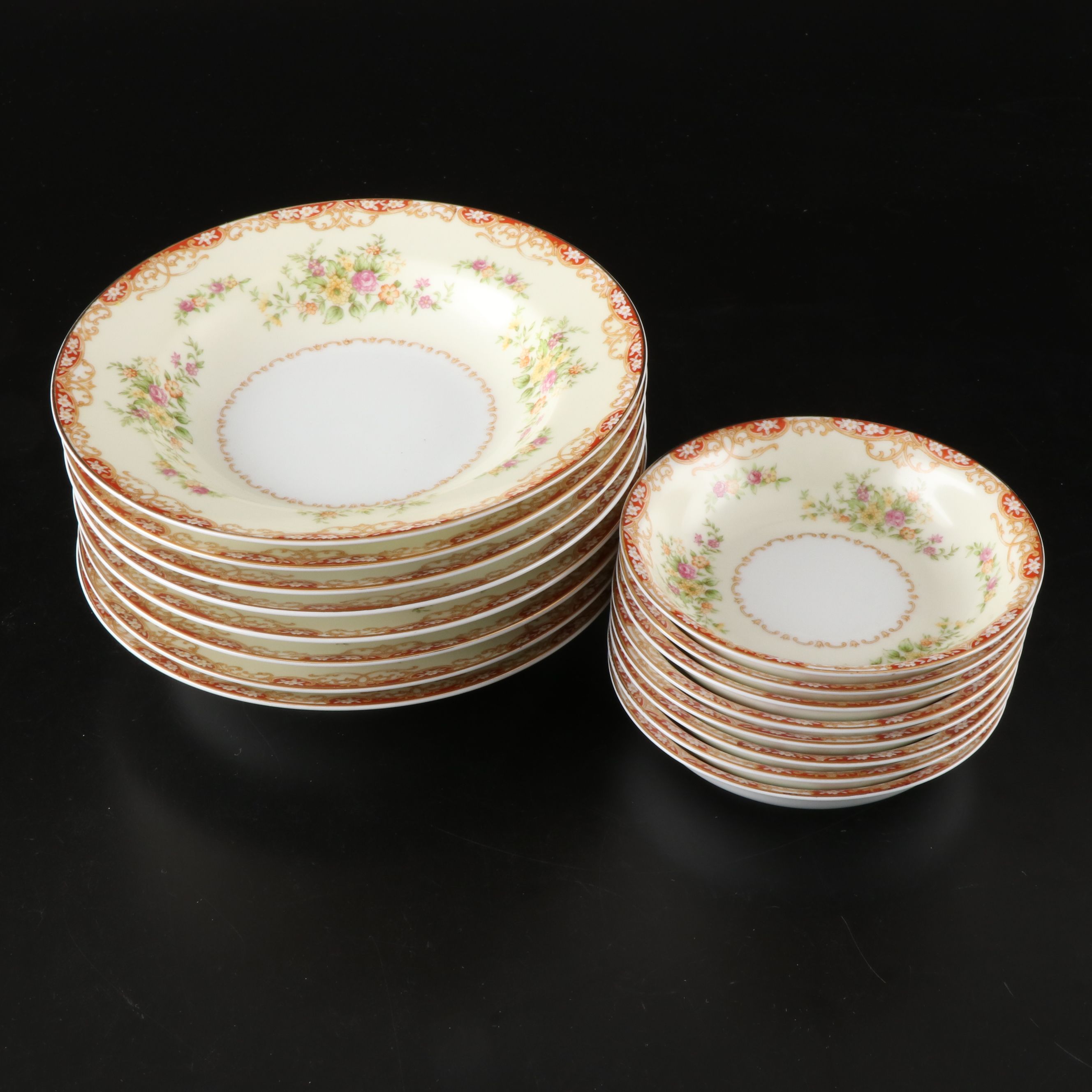 Noritake Floral  Porcelain Dinnerware, Mid to Late 20th Century