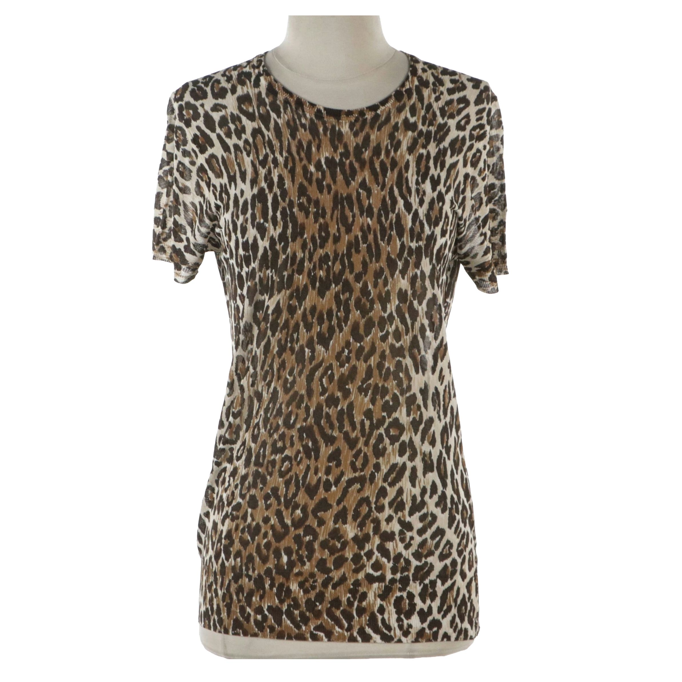 Dolce & Gabbana Leopard Print Stretchy Short Sleeve Top