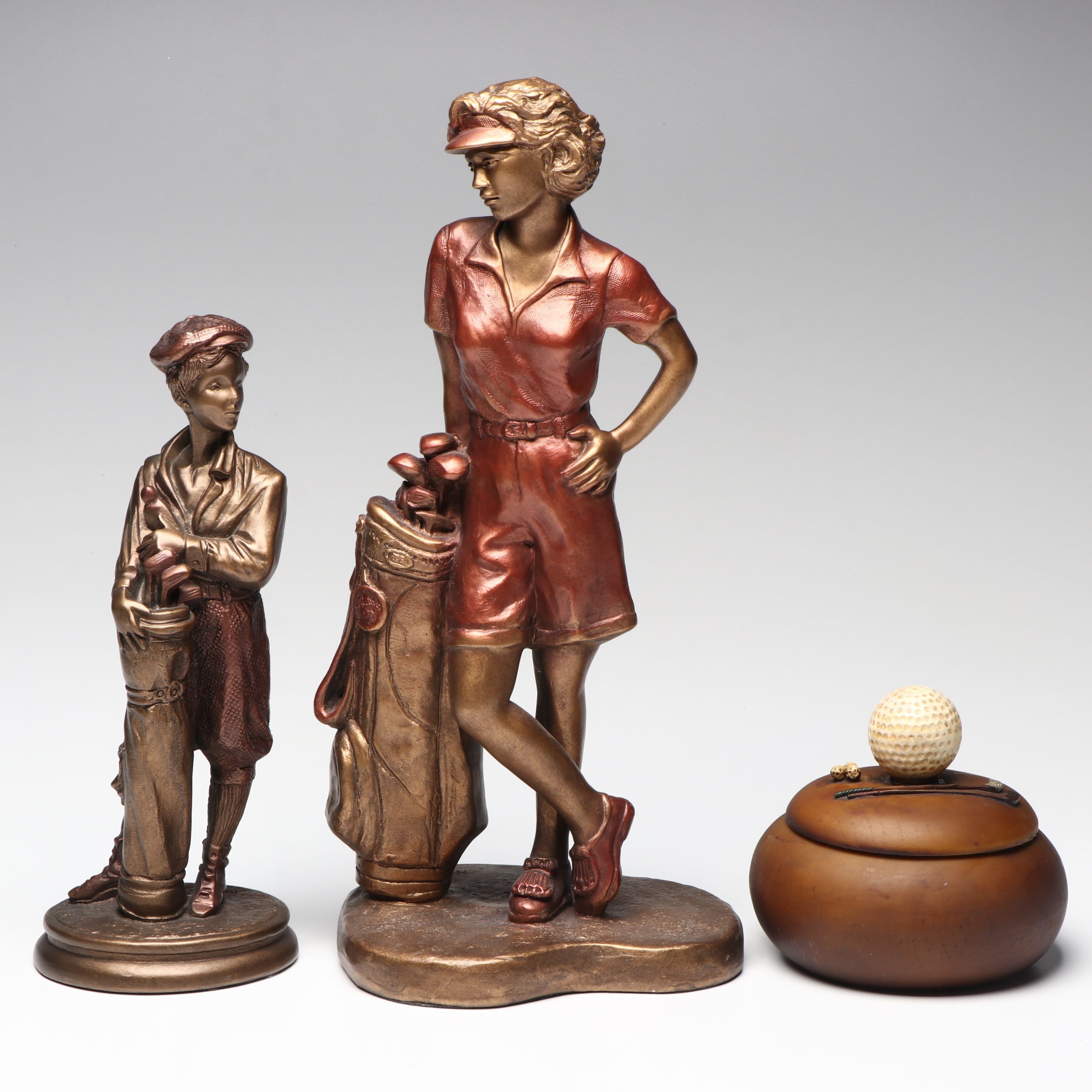 Austin Productions "Golf Outing" and "Caddy" Figurines with Dezine Box