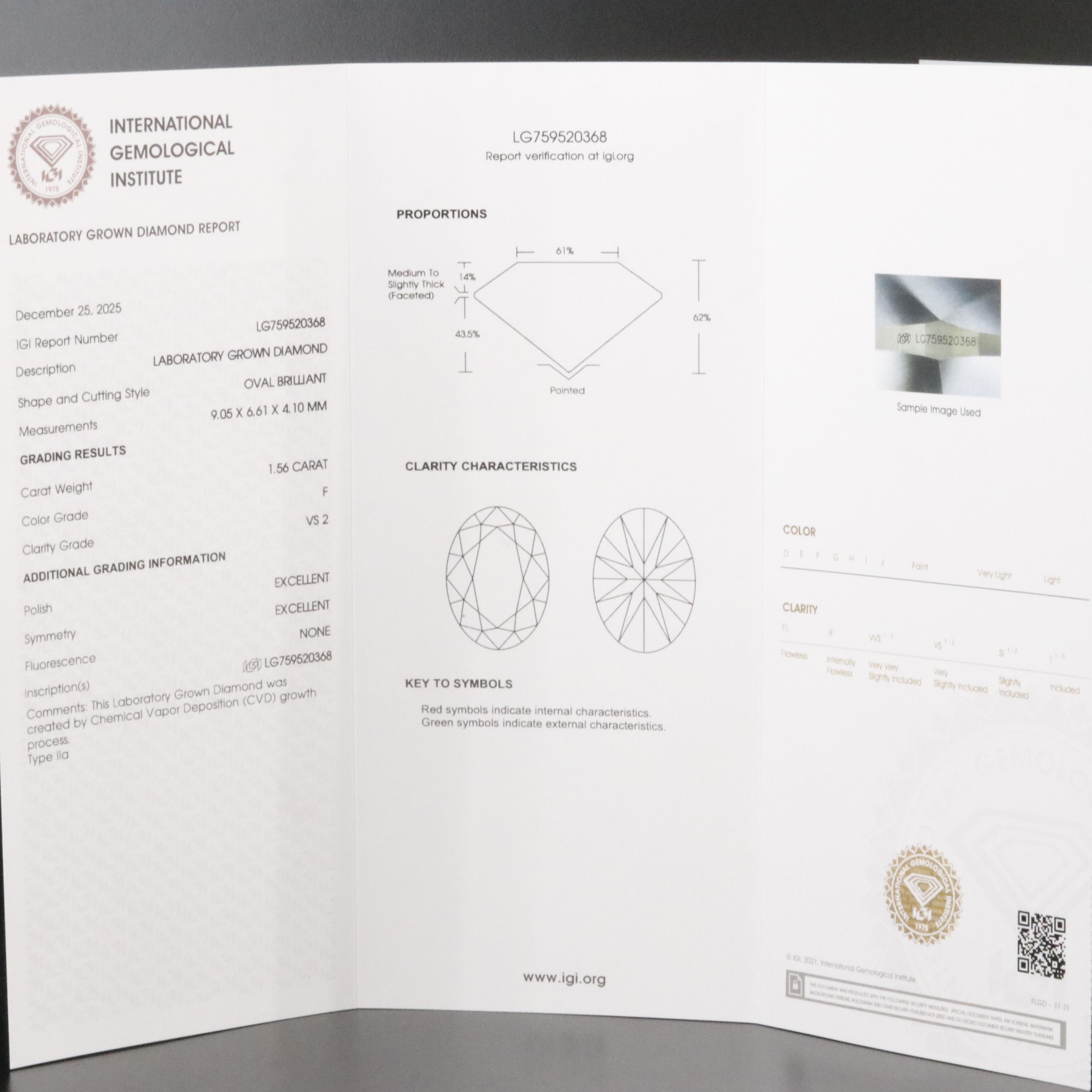 Loose 3.10 CTW Lab Grown Diamond Matched Pair with IGI Reports