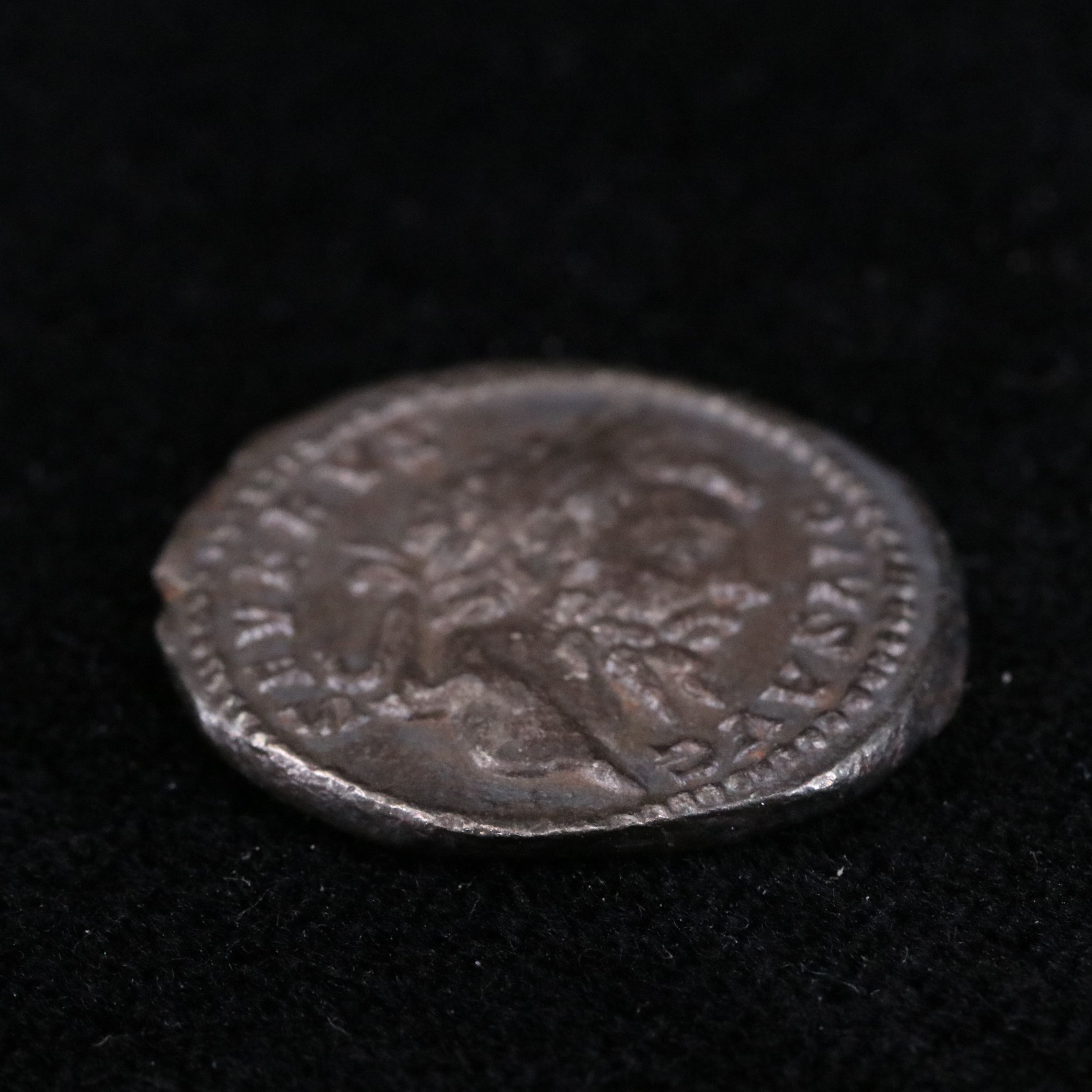 Ancient Roman Imperilal AR Denarius Coin of Septimius Severus, ca. 200 A.D.