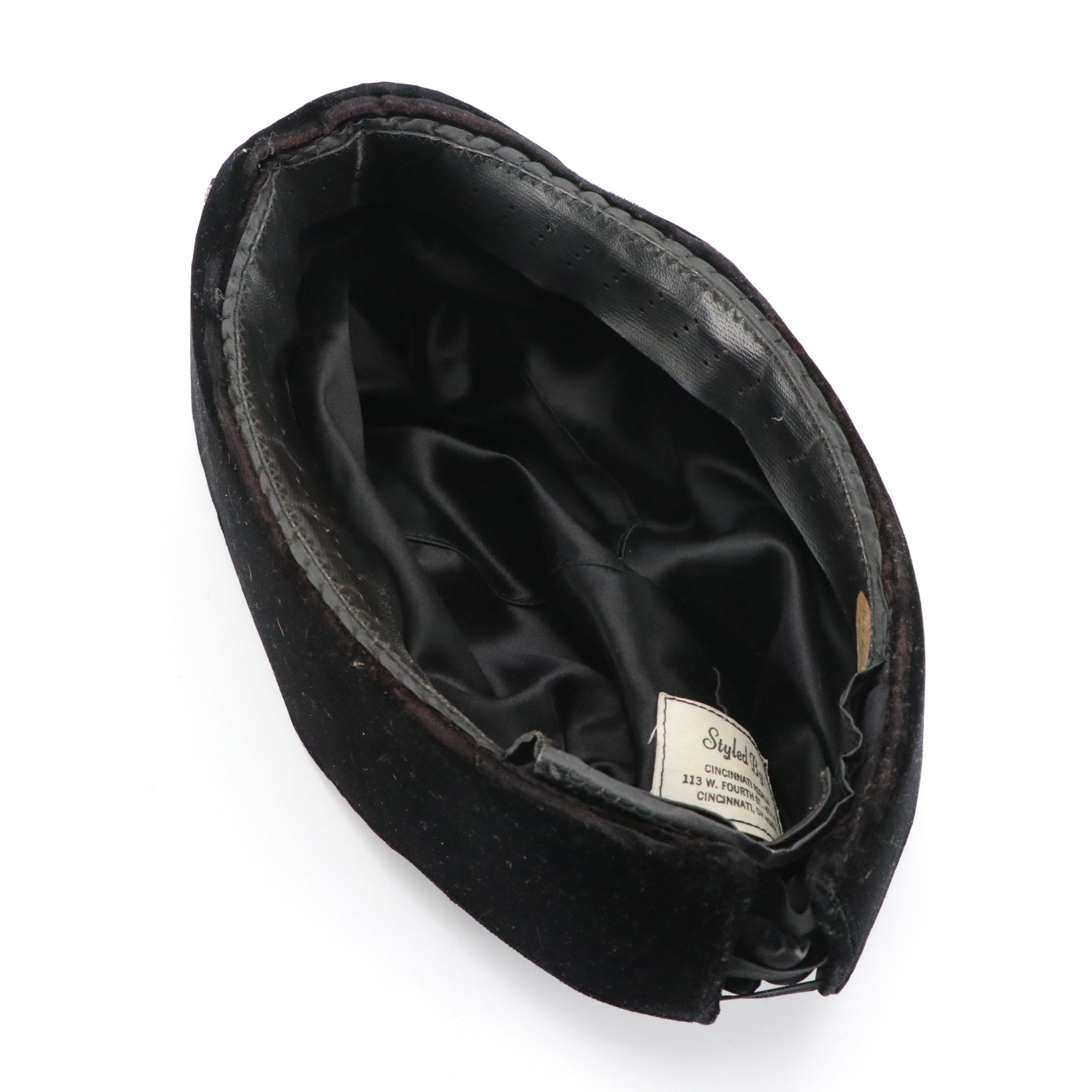 Vintage Cincinnati Regalia Black Beaded Velvet Master's Hat