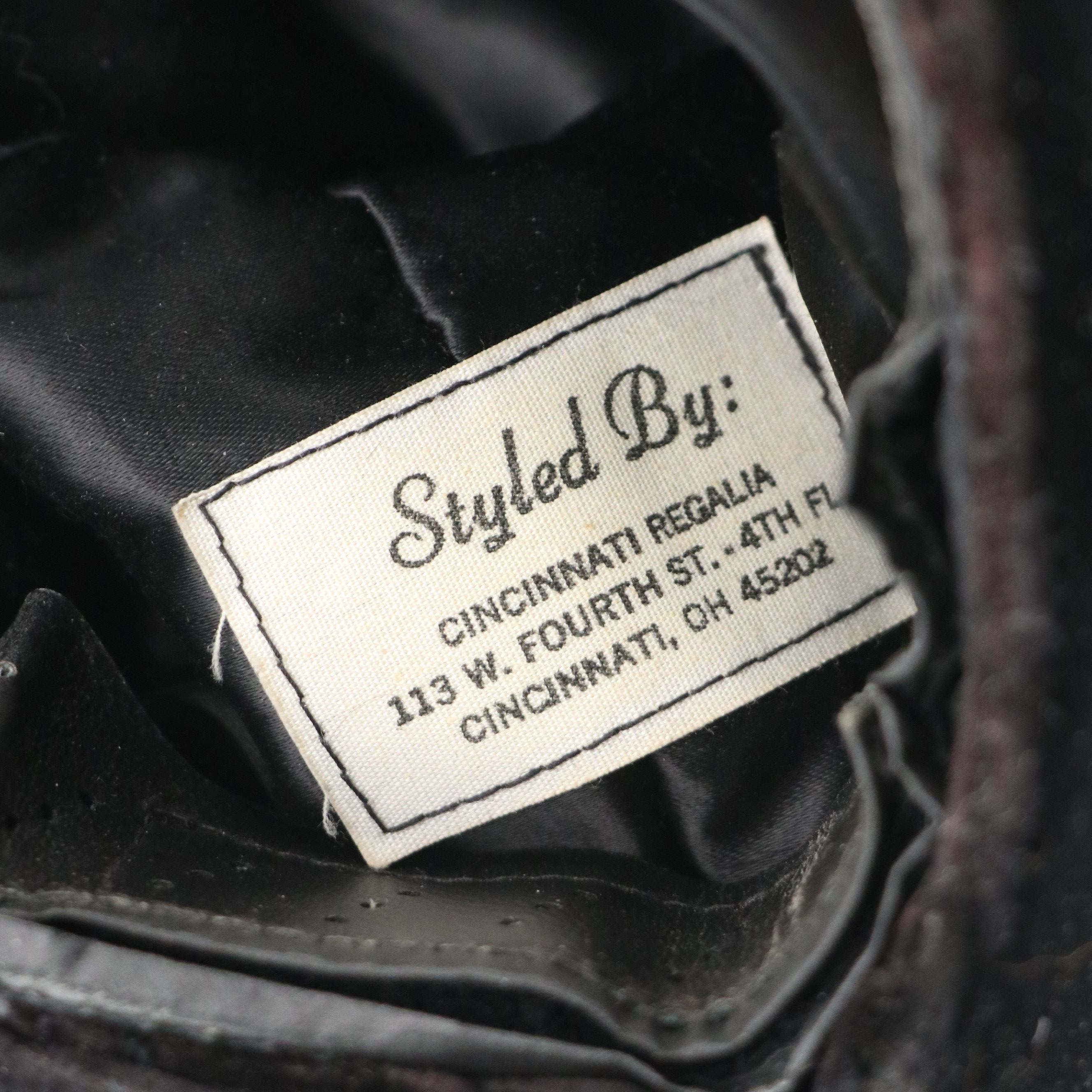 Vintage Cincinnati Regalia Black Beaded Velvet Master's Hat