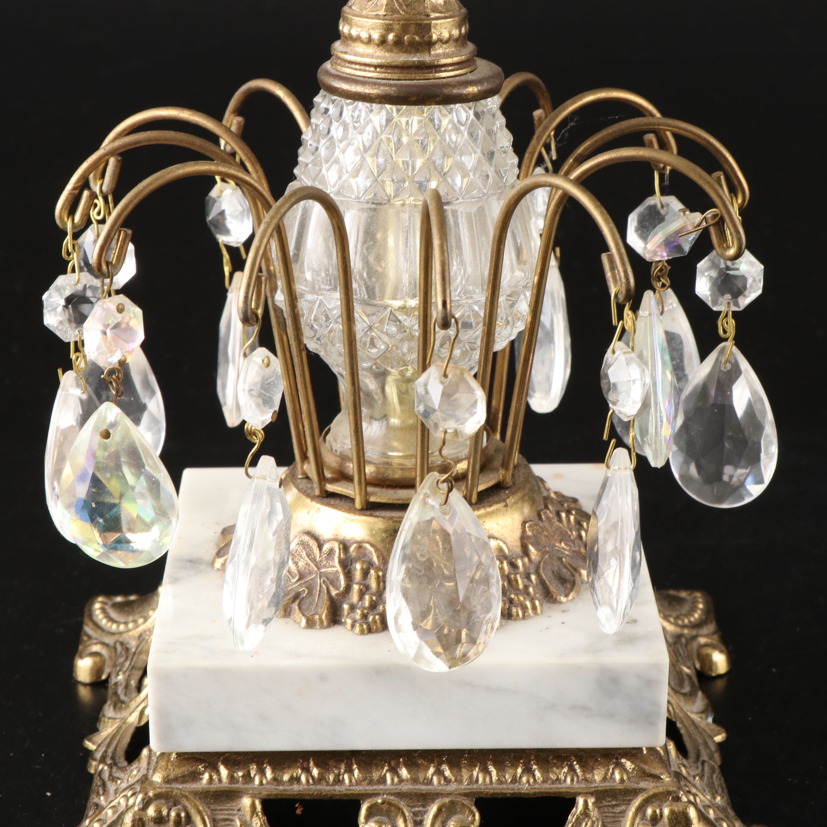 Hollywood Regency Style Crystal Compote Bowl