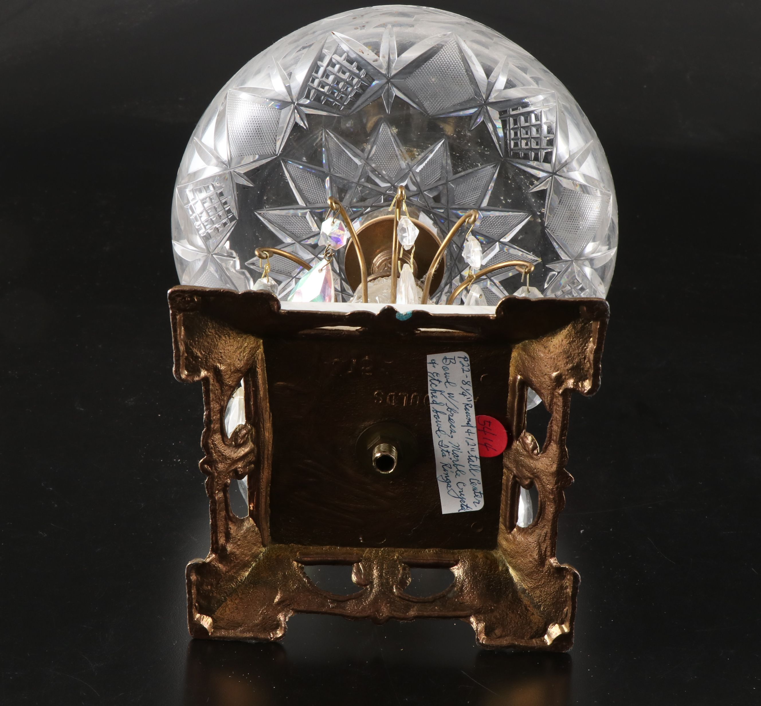 Hollywood Regency Style Crystal Compote Bowl