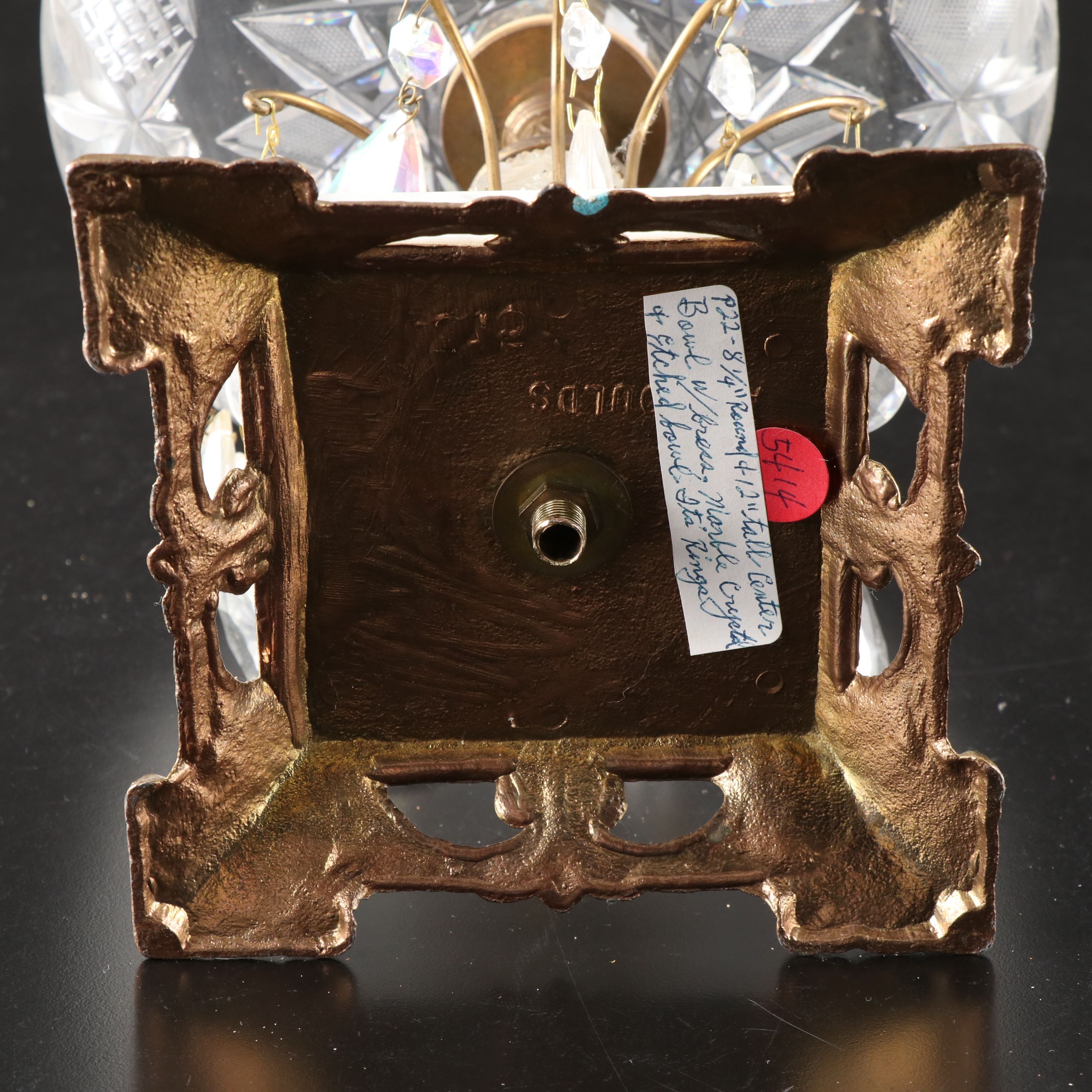 Hollywood Regency Style Crystal Compote Bowl