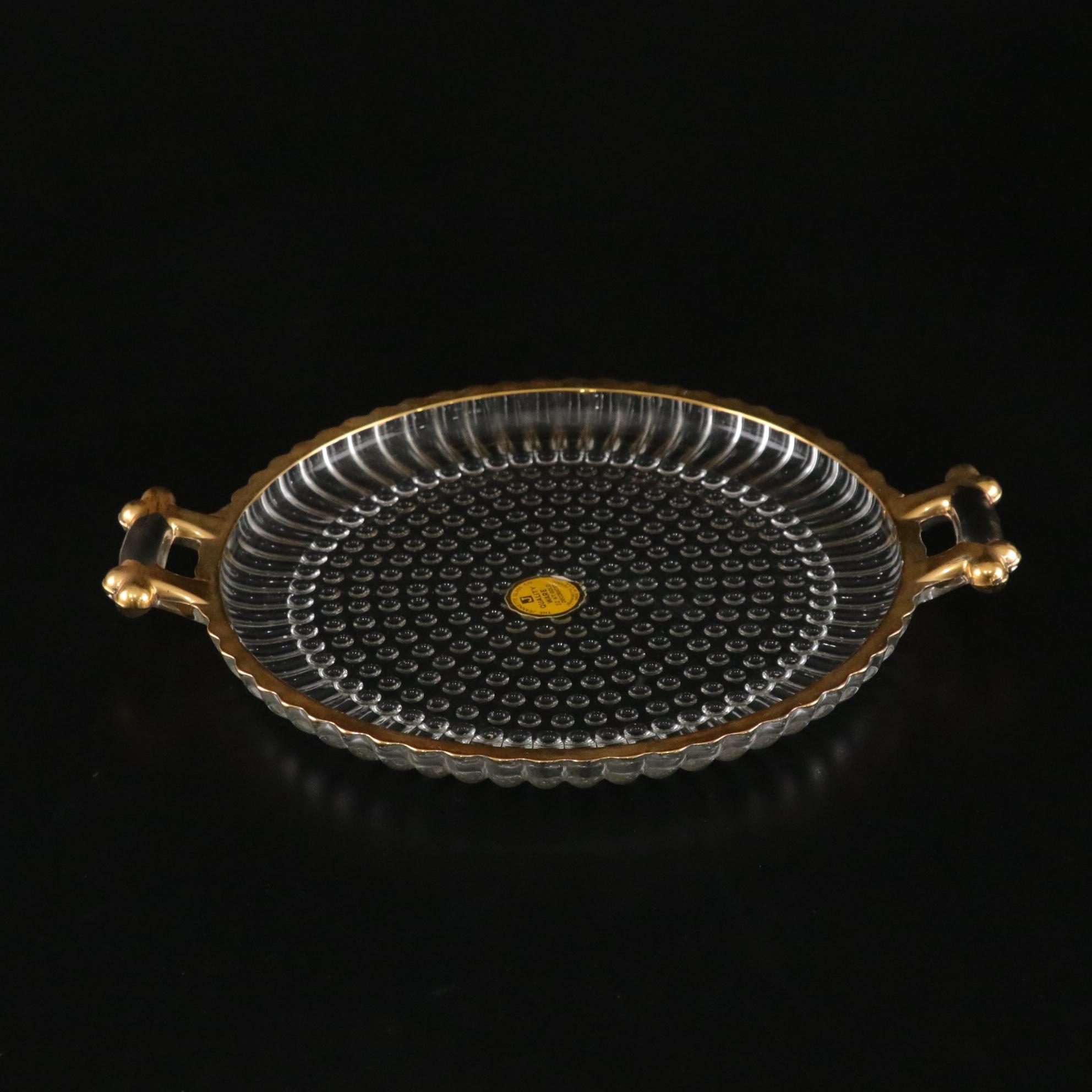 22K Gold Trim Serving Tray with Sugar, Creamer & More