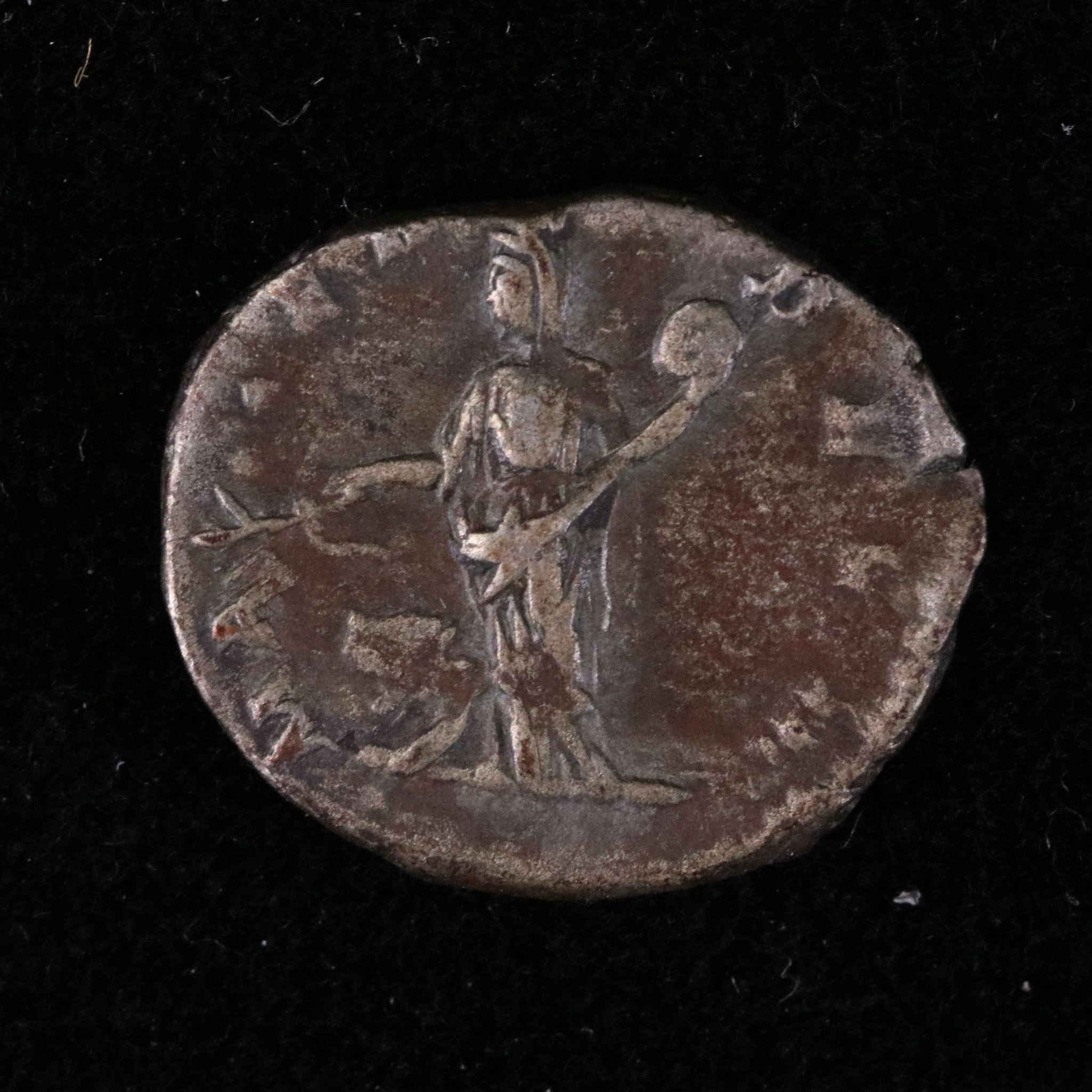 Ancient Roman Imperial AR Denarius Coin of Julia Domna, ca. 198 A.D.