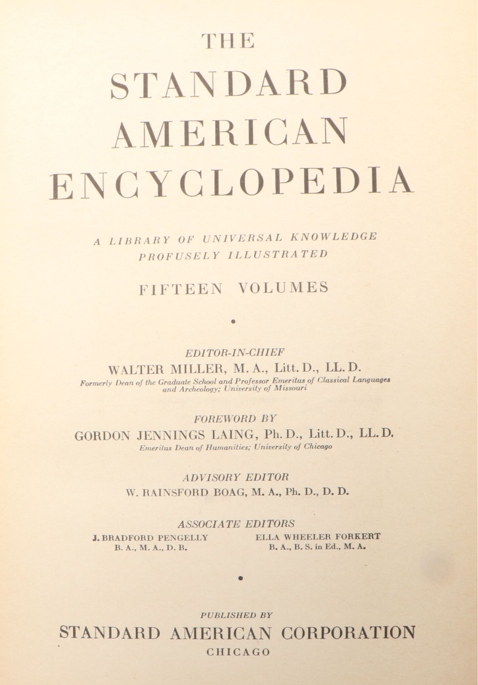 "The Standard American Encyclopedia" Partial Set Edited by Walter Miller, 1937